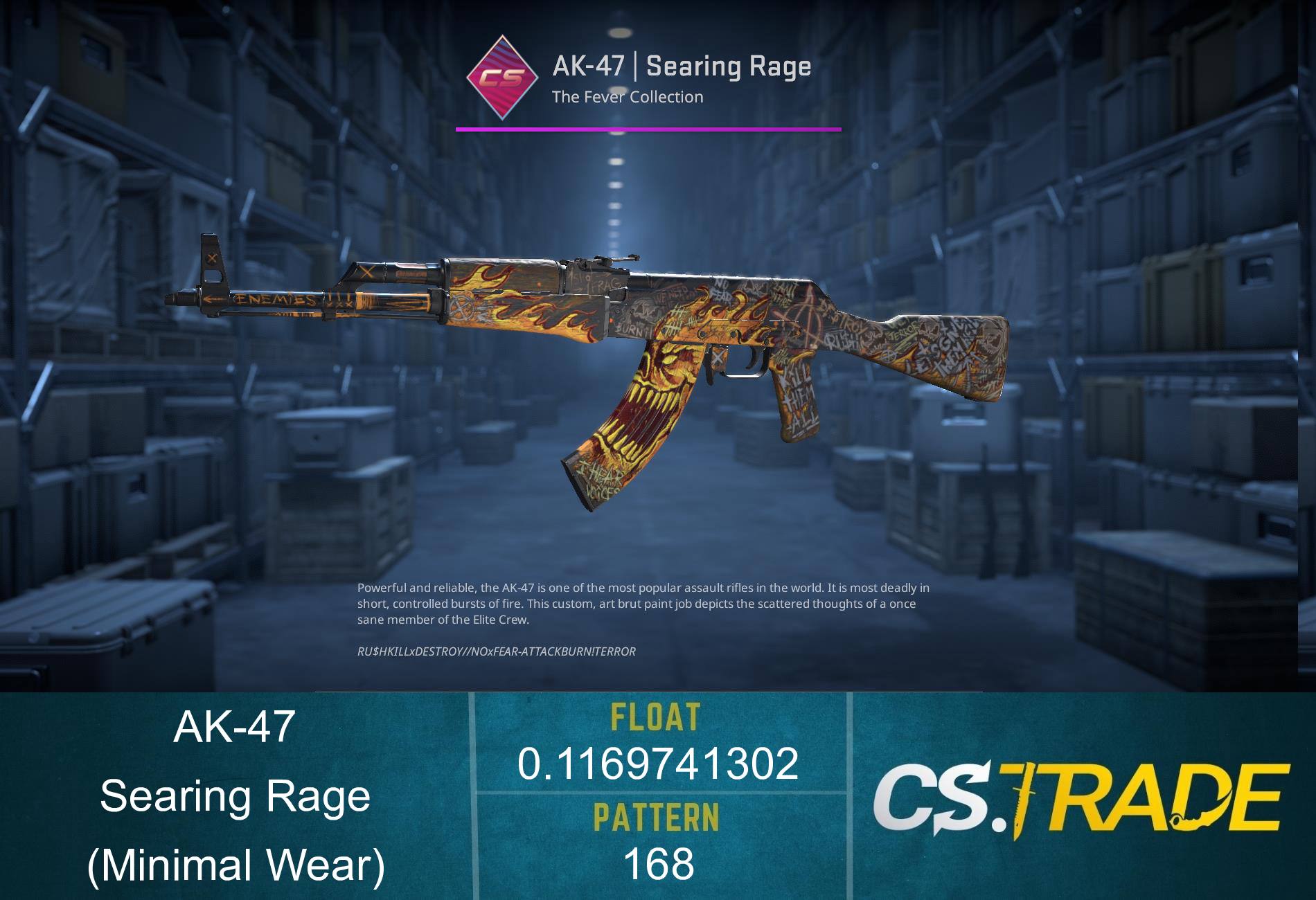 AK-47 | Searing Rage (Minimal Wear) Screenshot