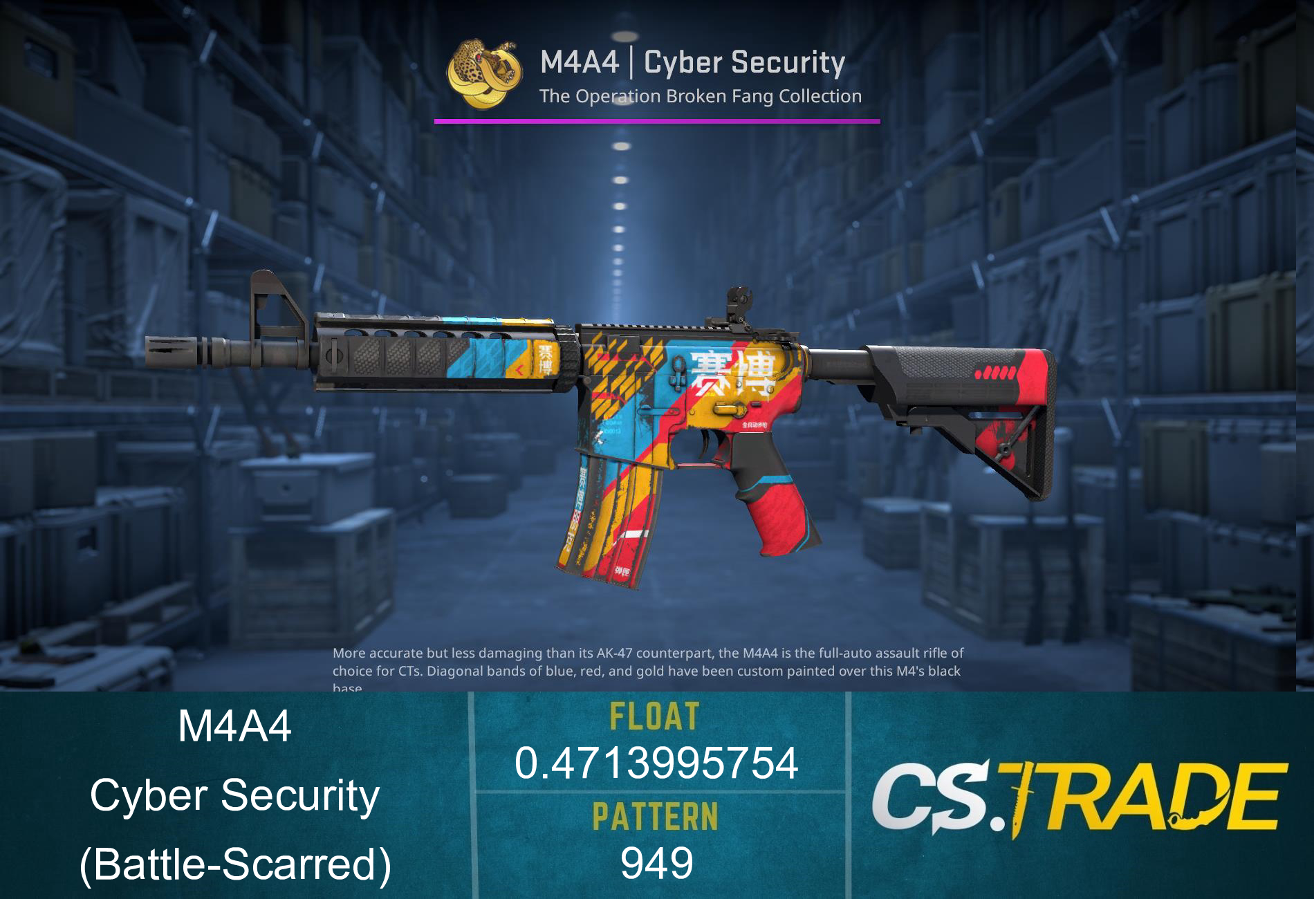 StatTrak™ M4A4 | Cyber Security (Battle-Scarred) Screenshot