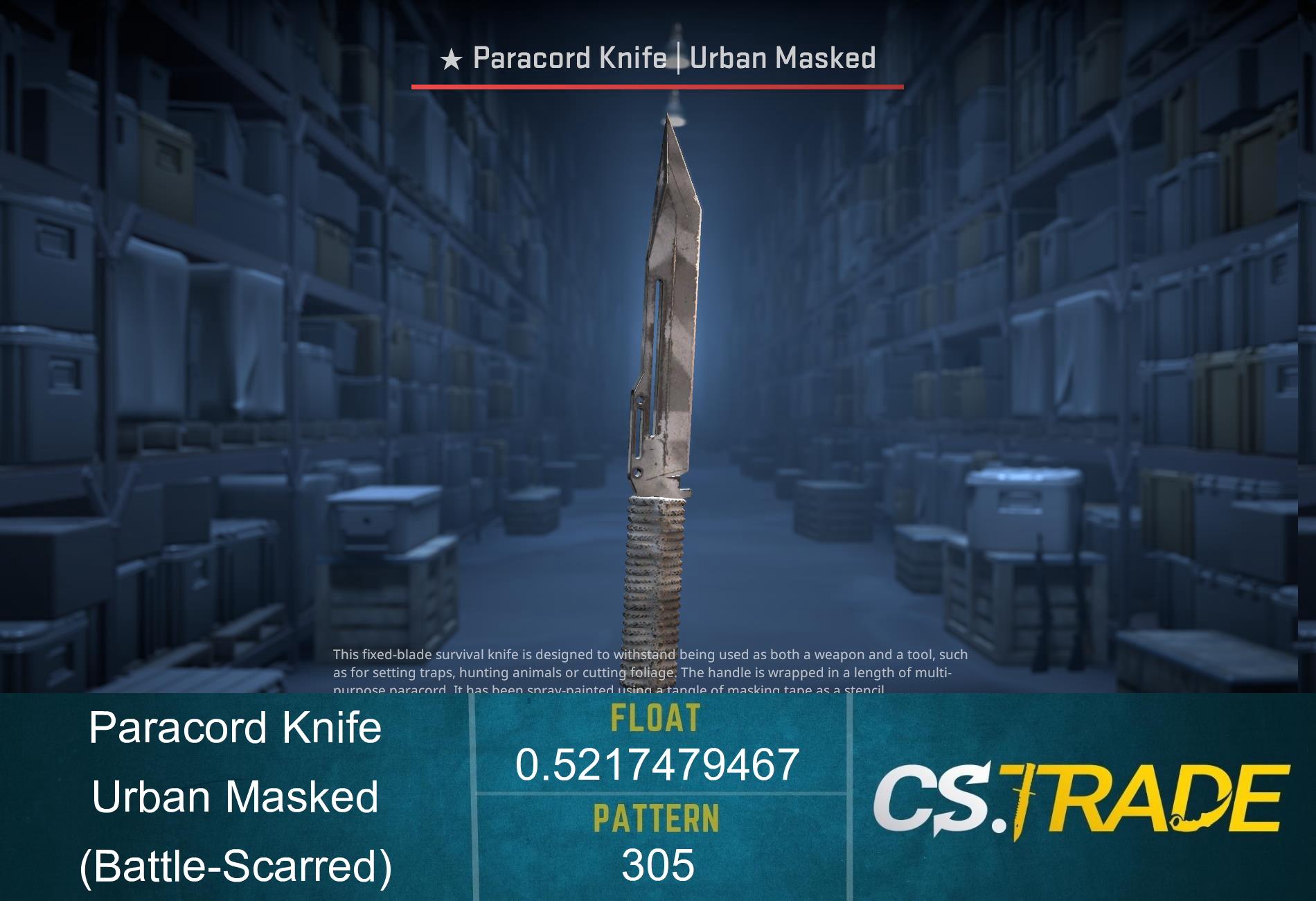 ★ Paracord Knife | Urban Masked (Battle-Scarred) Screenshot