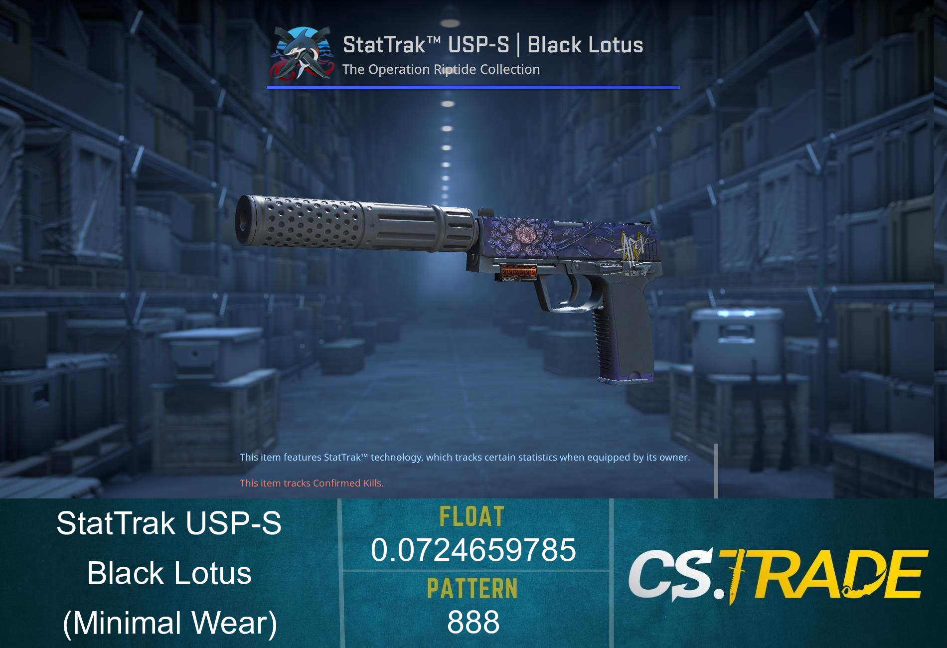 StatTrak™ USP-S | Black Lotus (Minimal Wear) Screenshot
