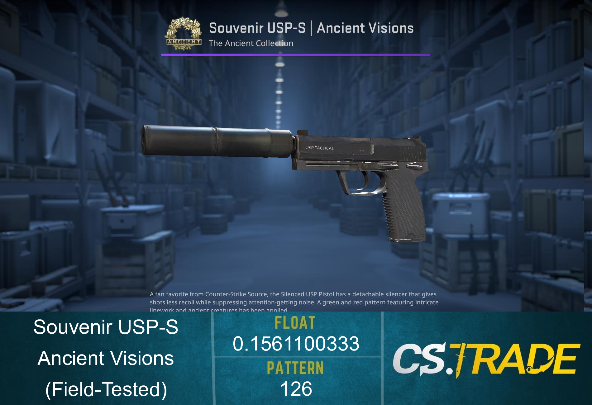 Souvenir USP-S | Ancient Visions (Field-Tested) Screenshot