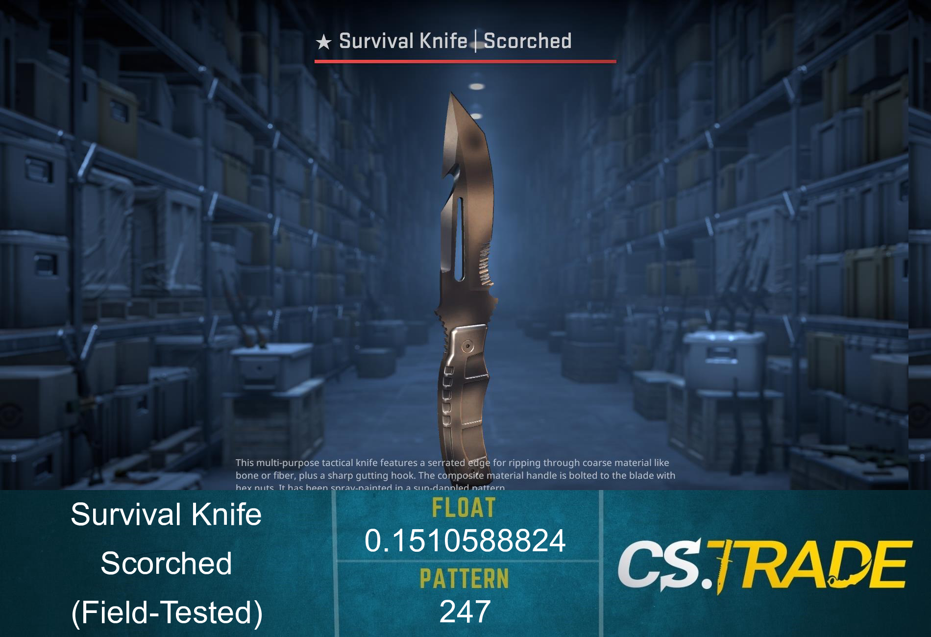 ★ StatTrak™ Survival Knife | Scorched (Field-Tested) Screenshot