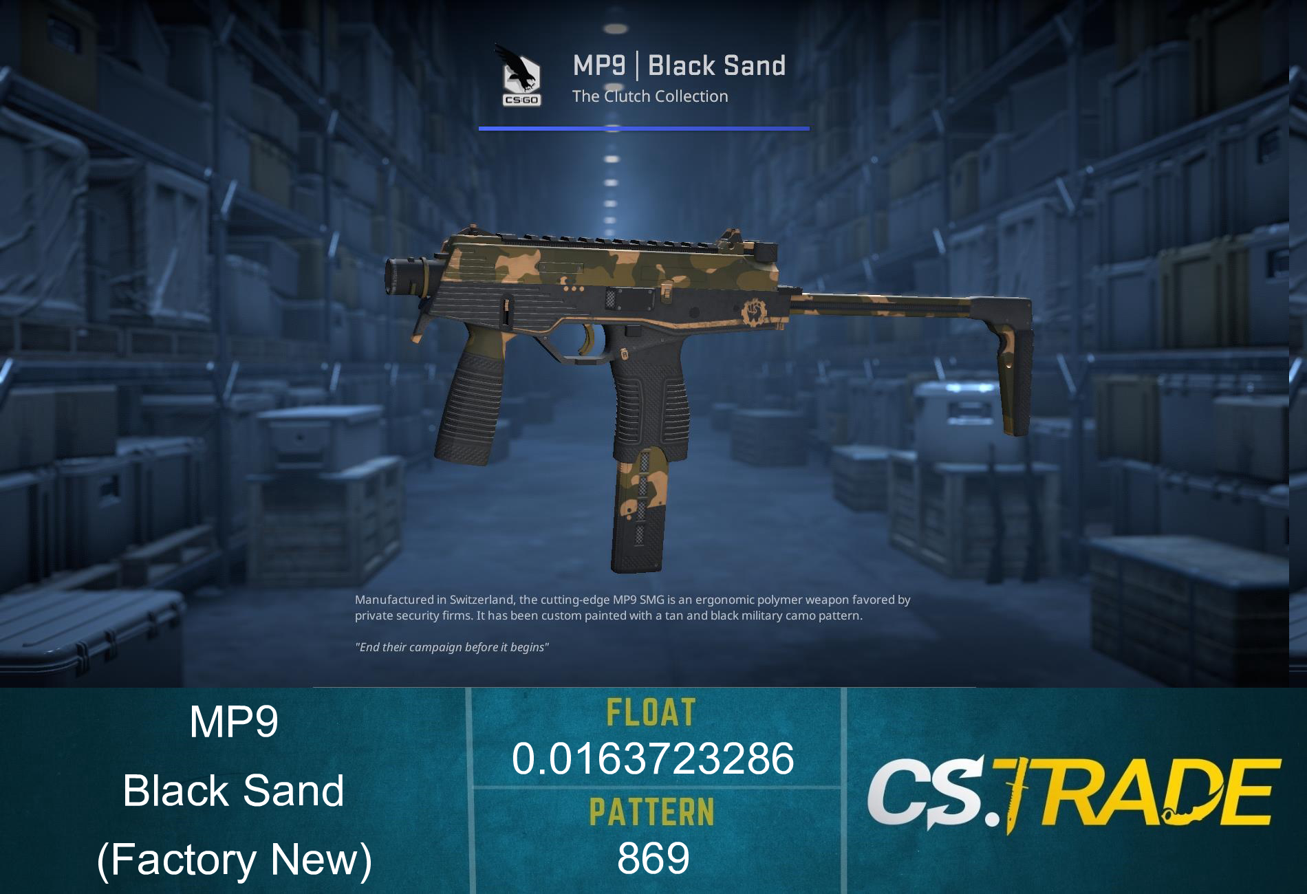 MP9 | Black Sand (Factory New) Screenshot