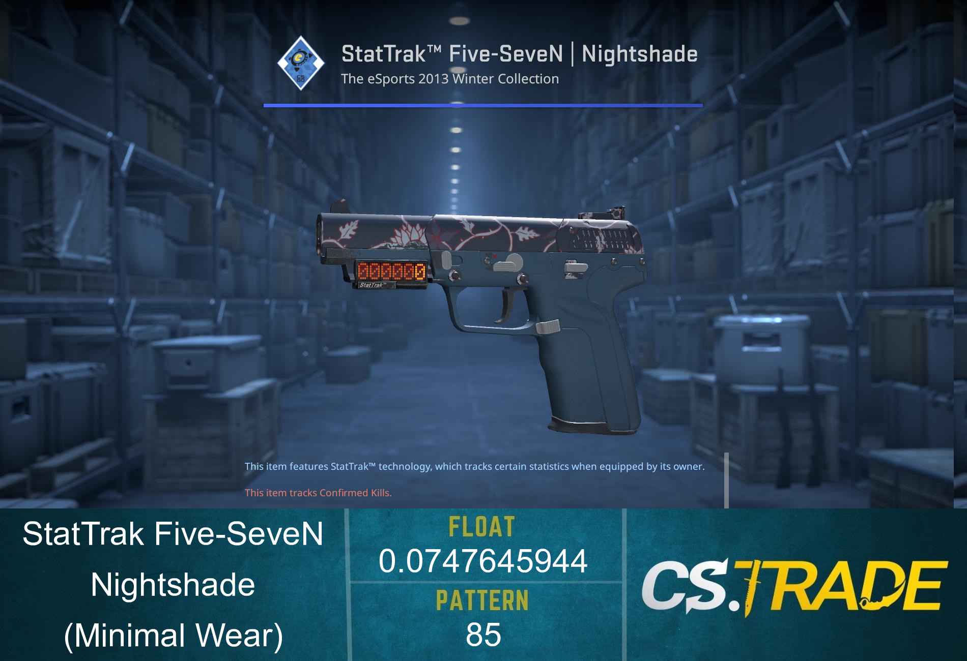 StatTrak™ Five-SeveN | Nightshade (Minimal Wear) Screenshot