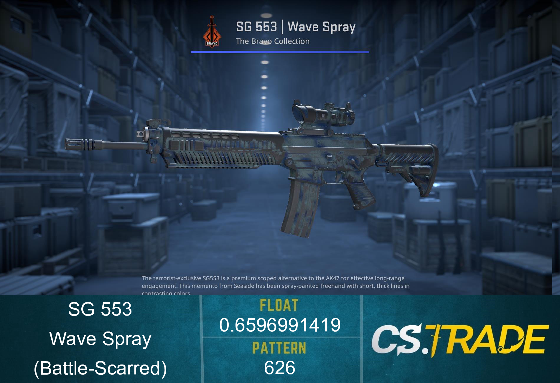 StatTrak™ SG 553 | Wave Spray (Battle-Scarred) Screenshot