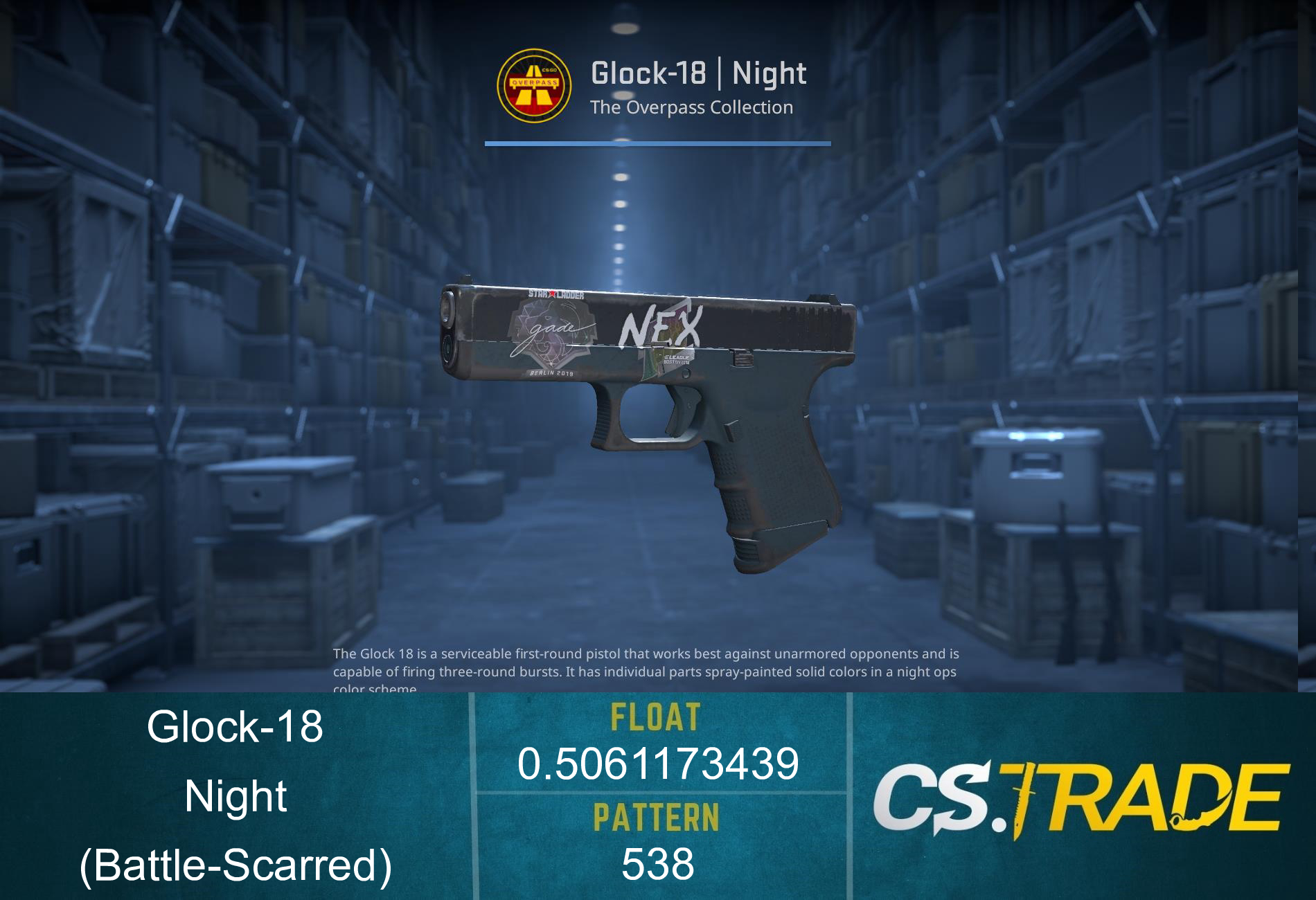 Souvenir Glock-18 | Night (Battle-Scarred) Screenshot