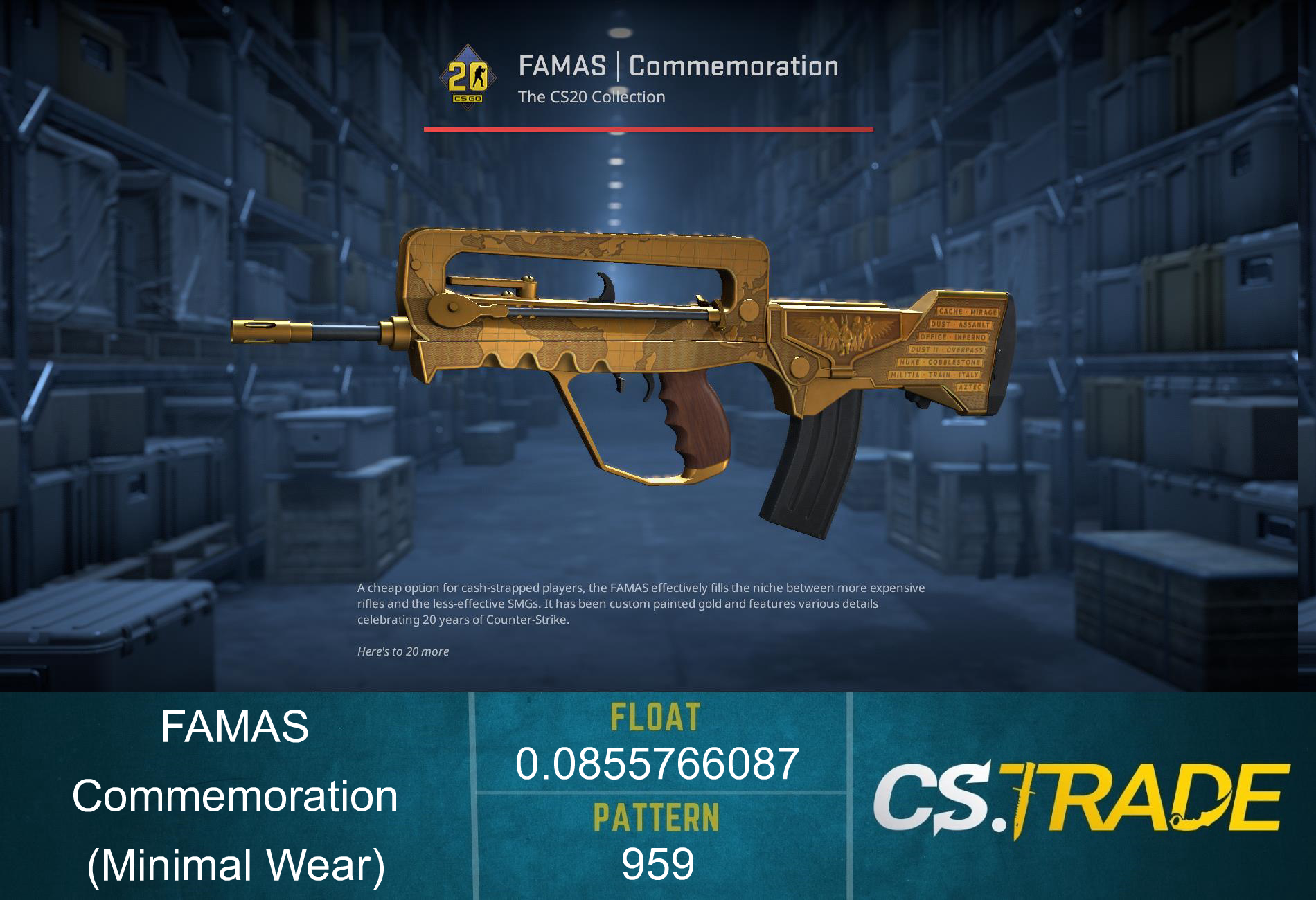 FAMAS | Commemoration (Minimal Wear) Screenshot