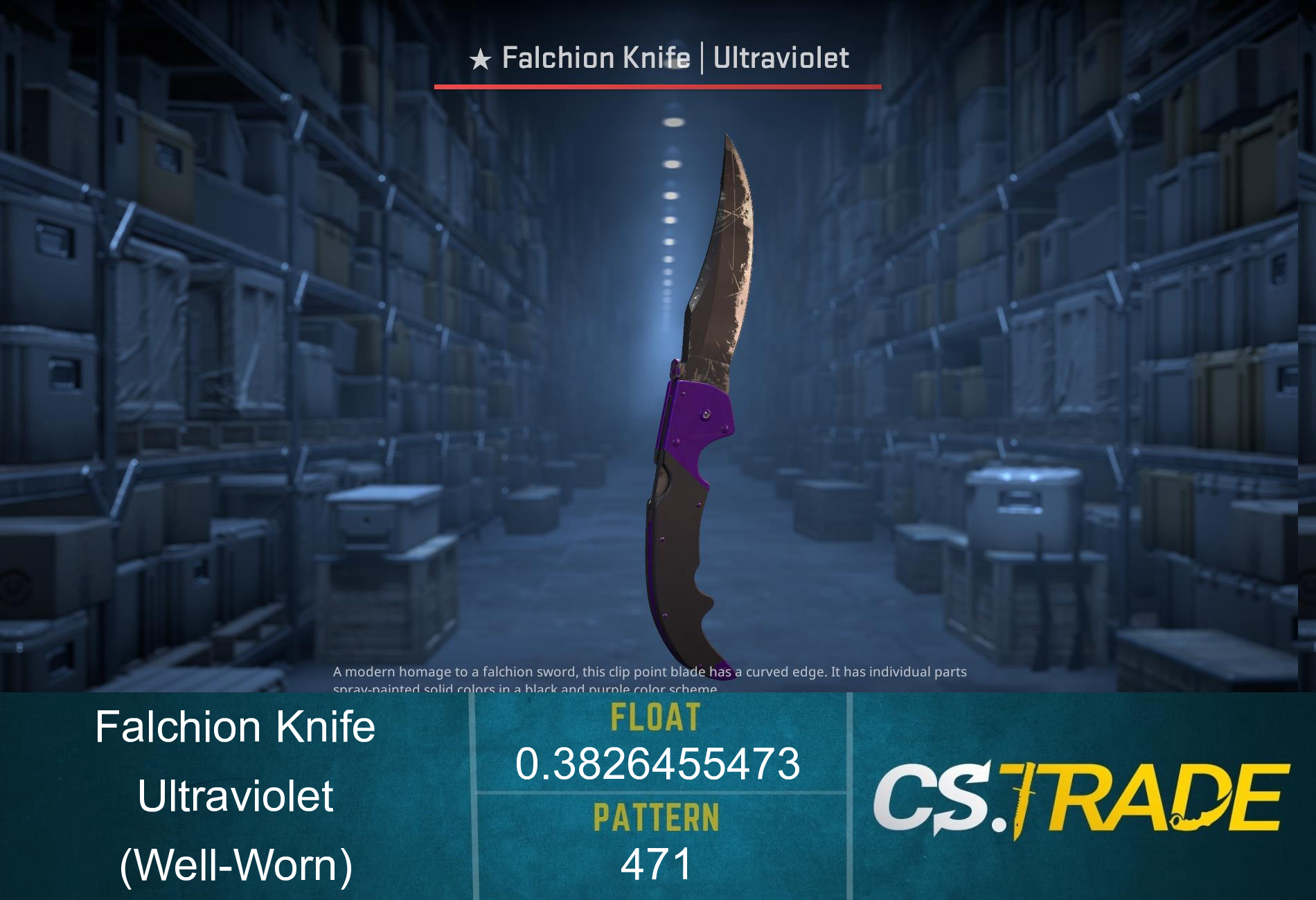 ★ Falchion Knife | Ultraviolet (Well-Worn) Screenshot