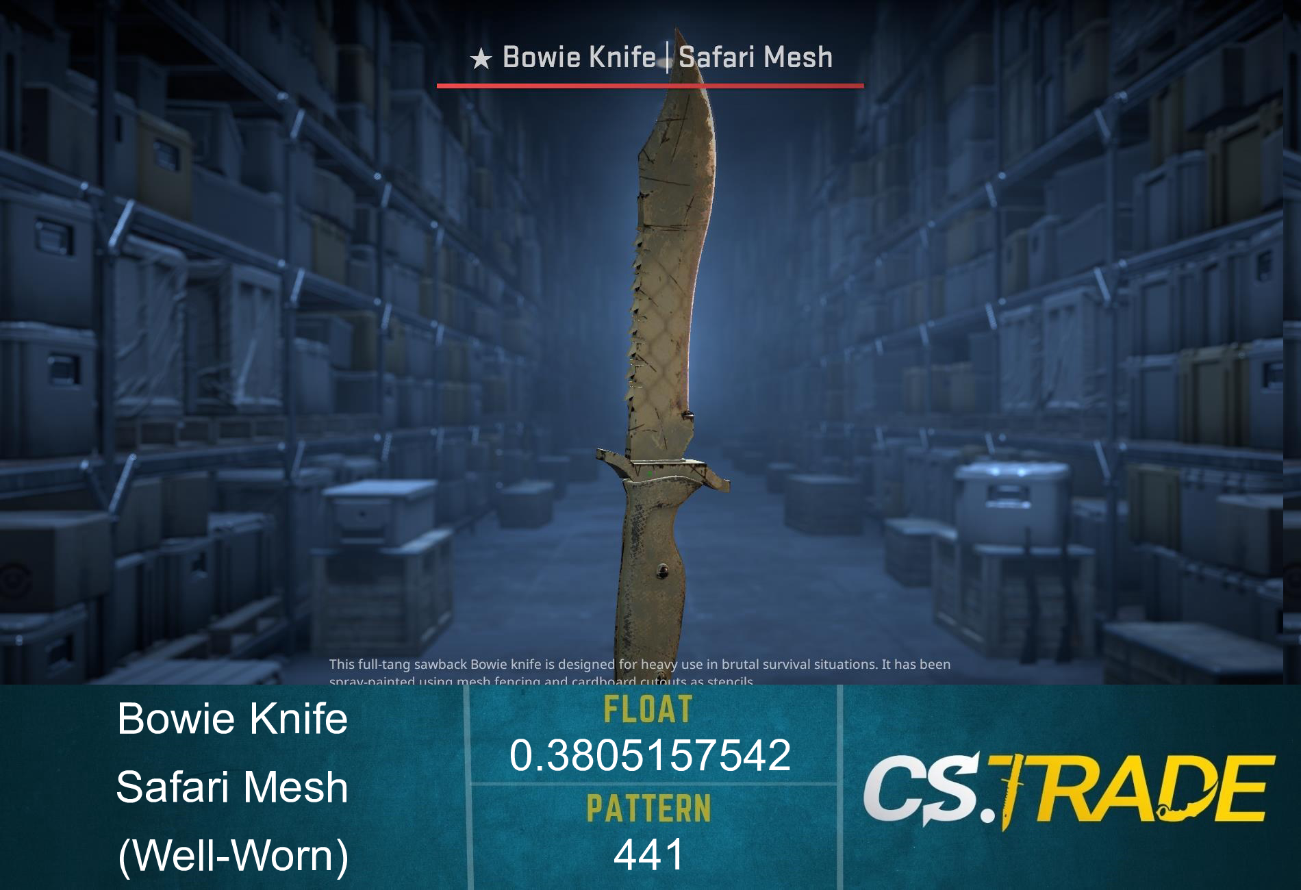 ★ StatTrak™ Bowie Knife | Safari Mesh (Well-Worn) Screenshot