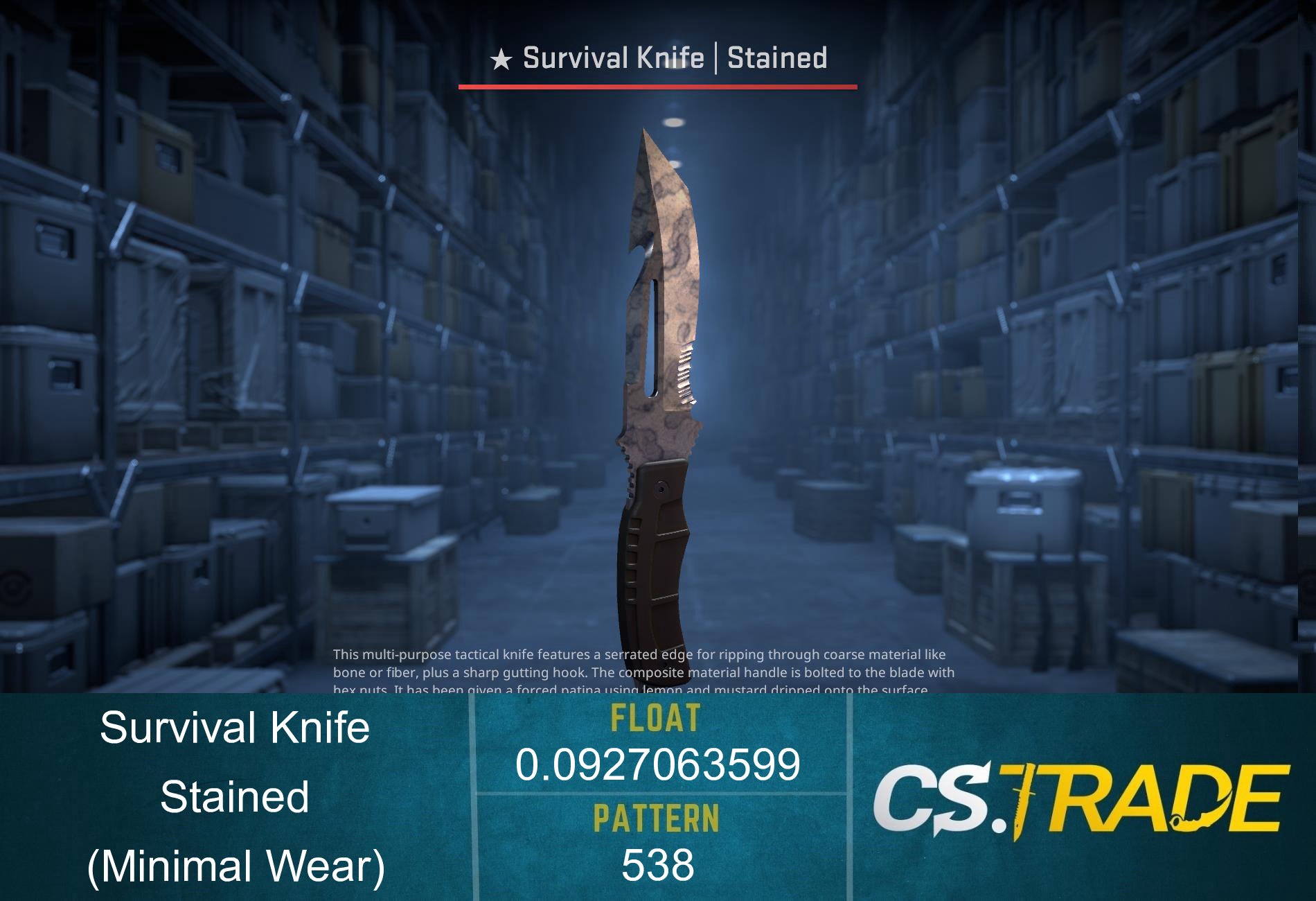 ★ StatTrak™ Survival Knife | Stained (Minimal Wear) Screenshot