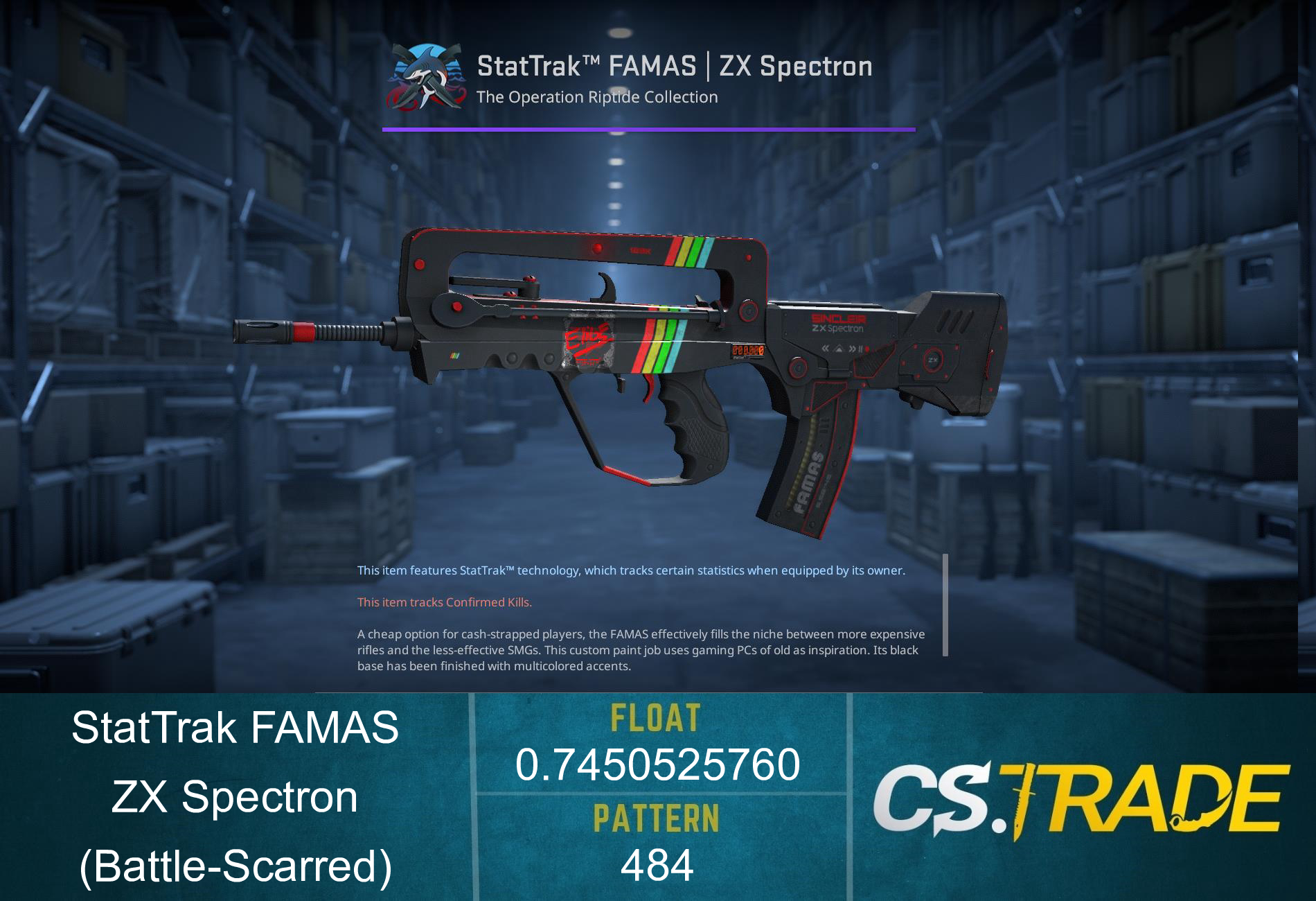 StatTrak™ FAMAS | ZX Spectron (Battle-Scarred) Screenshot