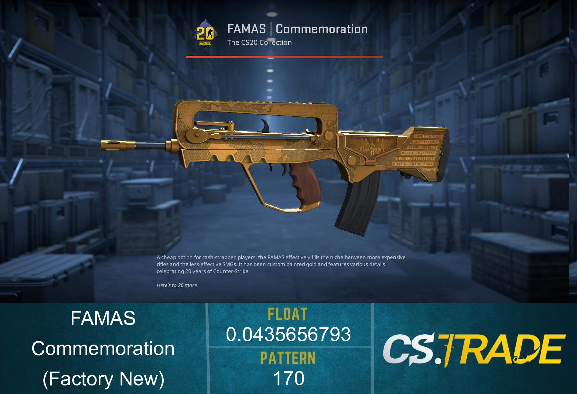 FAMAS | Commemoration (Factory New) Screenshot
