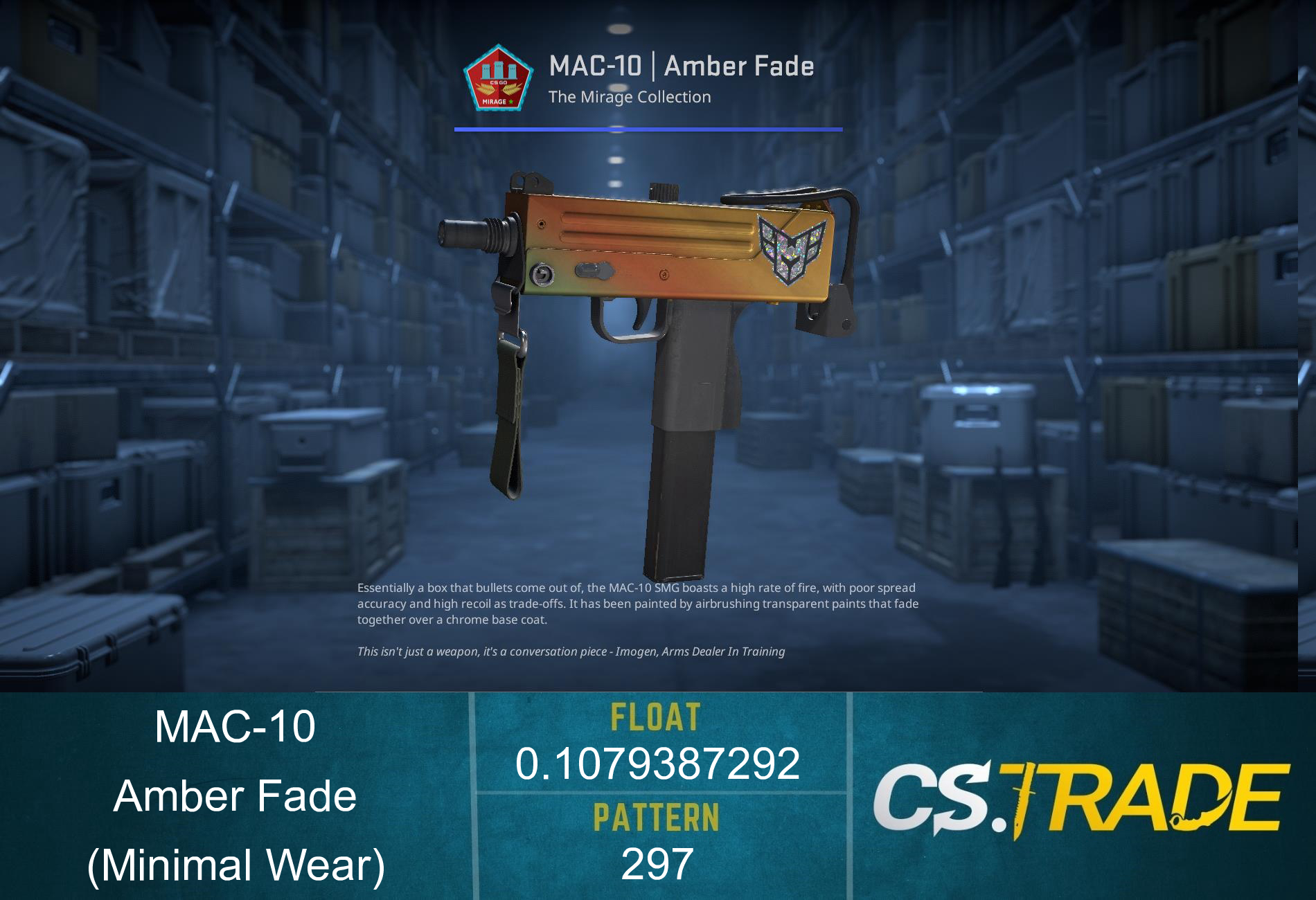Souvenir MAC-10 | Amber Fade (Minimal Wear) Screenshot