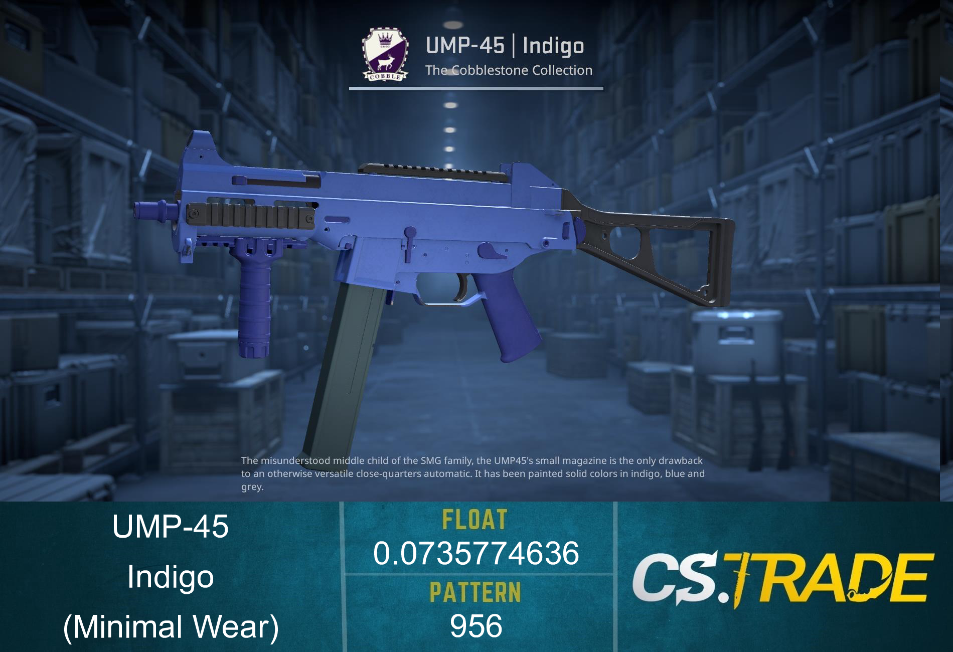Souvenir UMP-45 | Indigo (Minimal Wear) Screenshot
