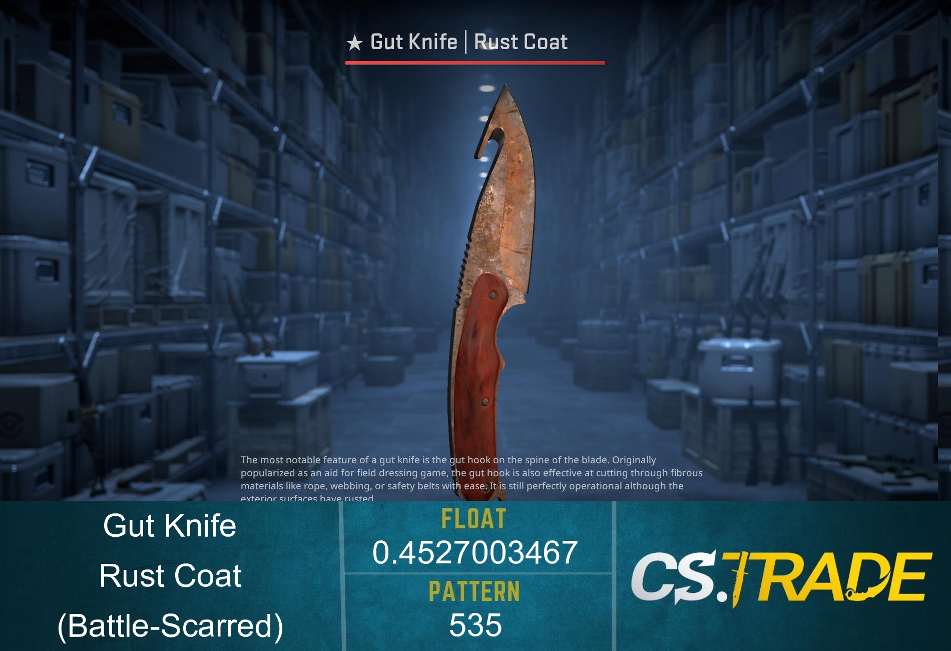 ★ Gut Knife | Rust Coat (Battle-Scarred) Screenshot