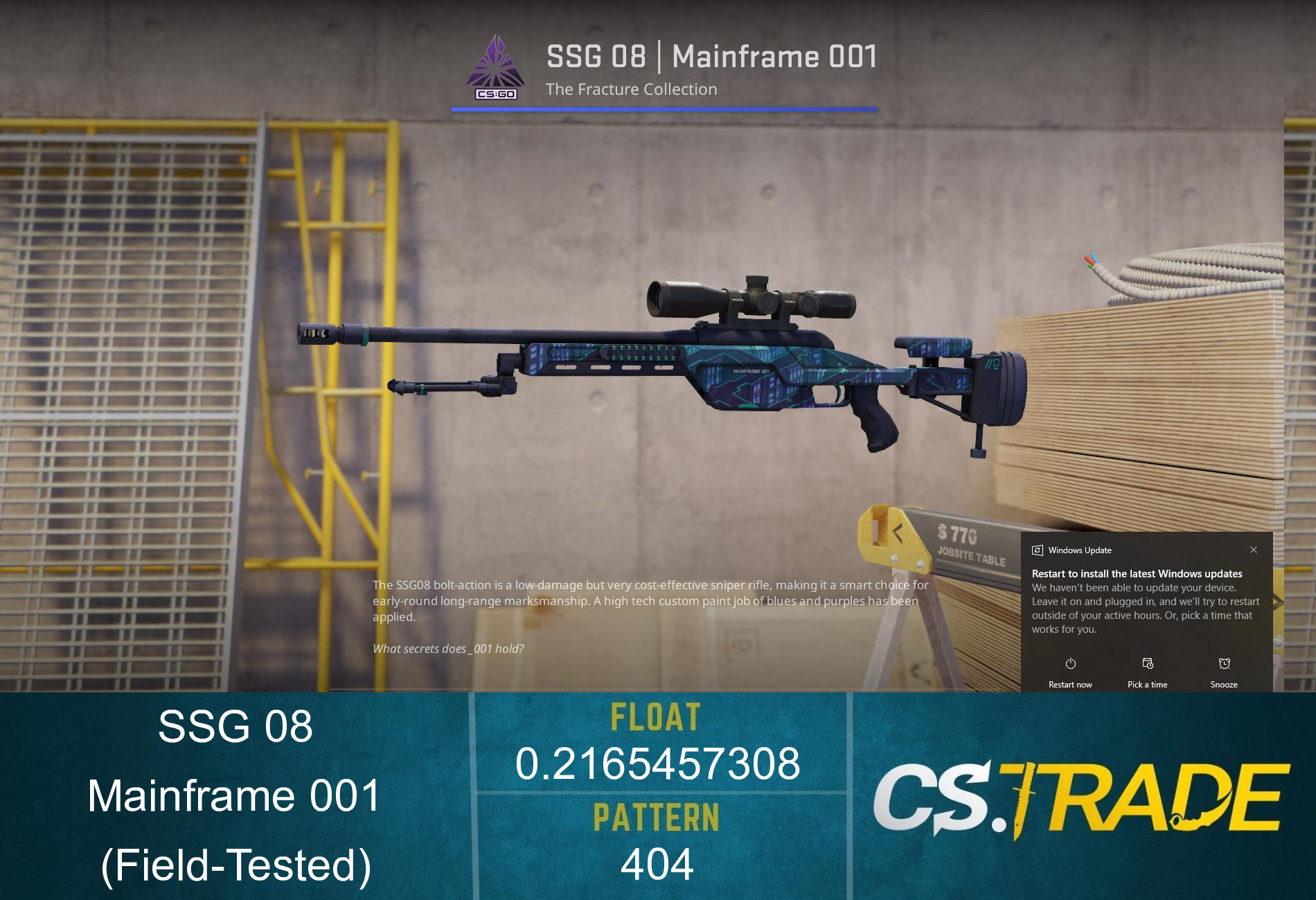 StatTrak™ SSG 08 | Mainframe 001 (Field-Tested) Screenshot