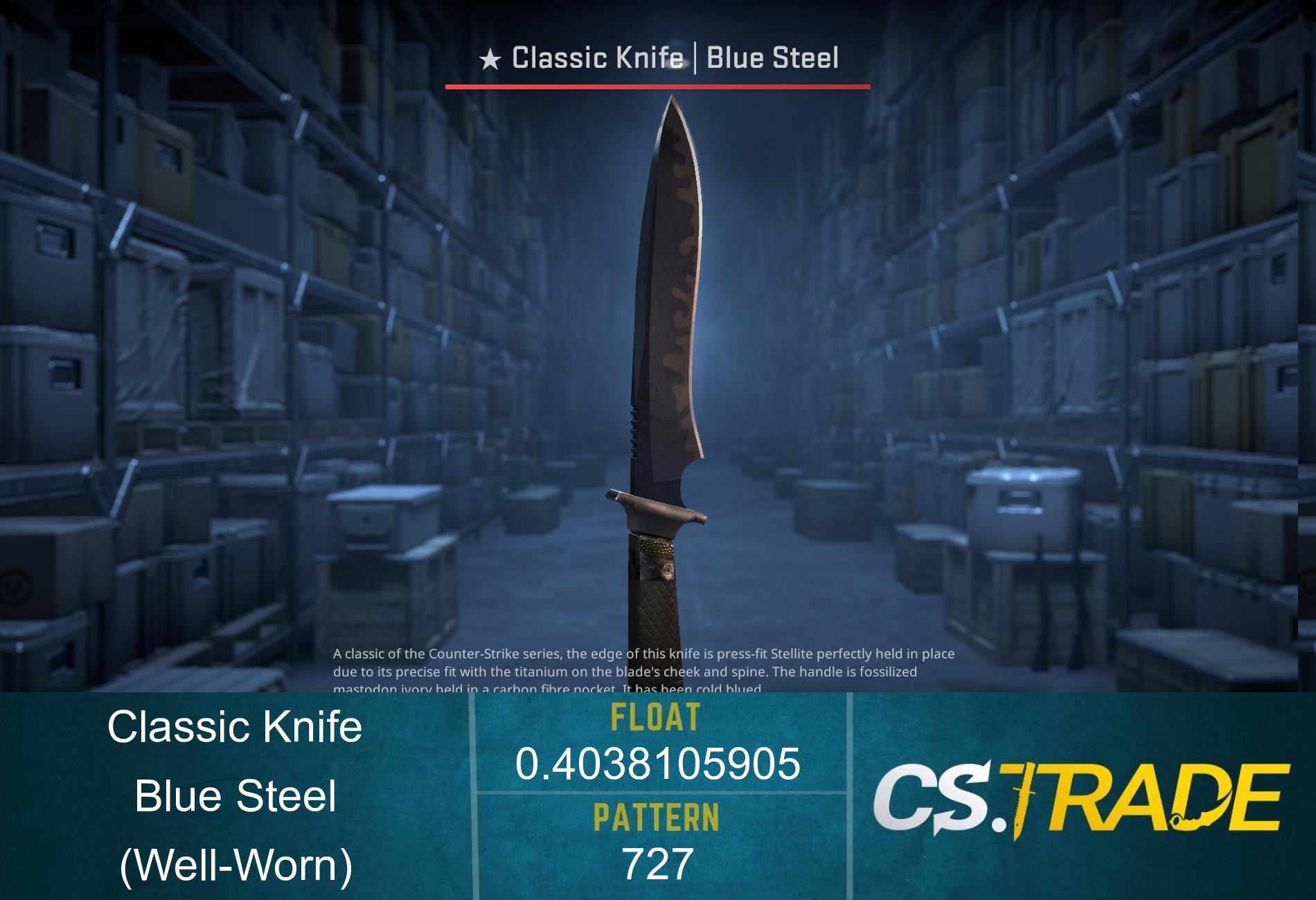★ Classic Knife | Blue Steel (Well-Worn) Screenshot