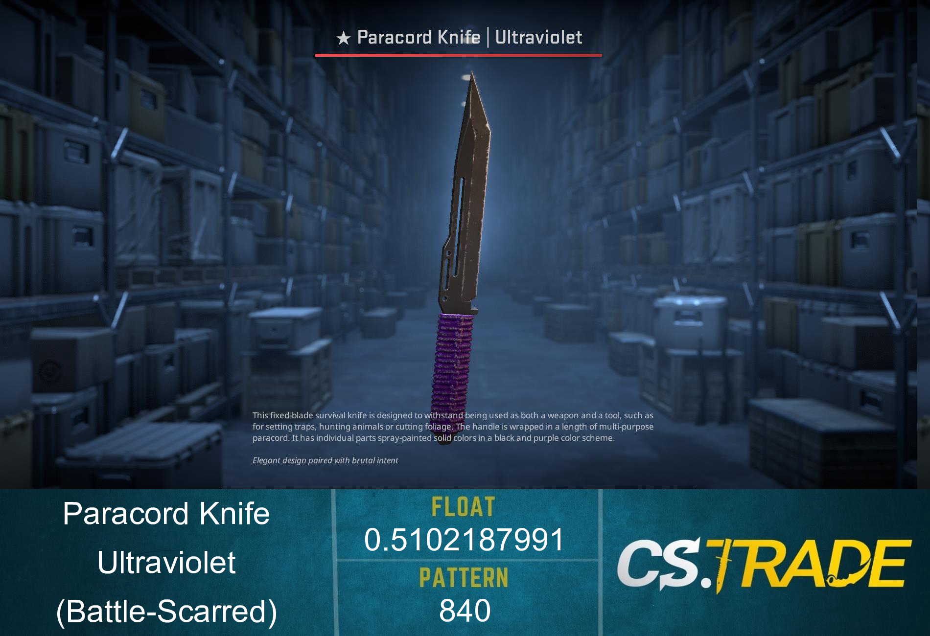 ★ Paracord Knife | Ultraviolet (Battle-Scarred)