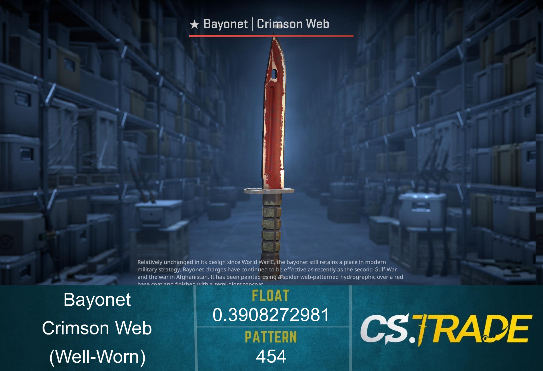 ★ Bayonet | Crimson Web (Well-Worn) Screenshot