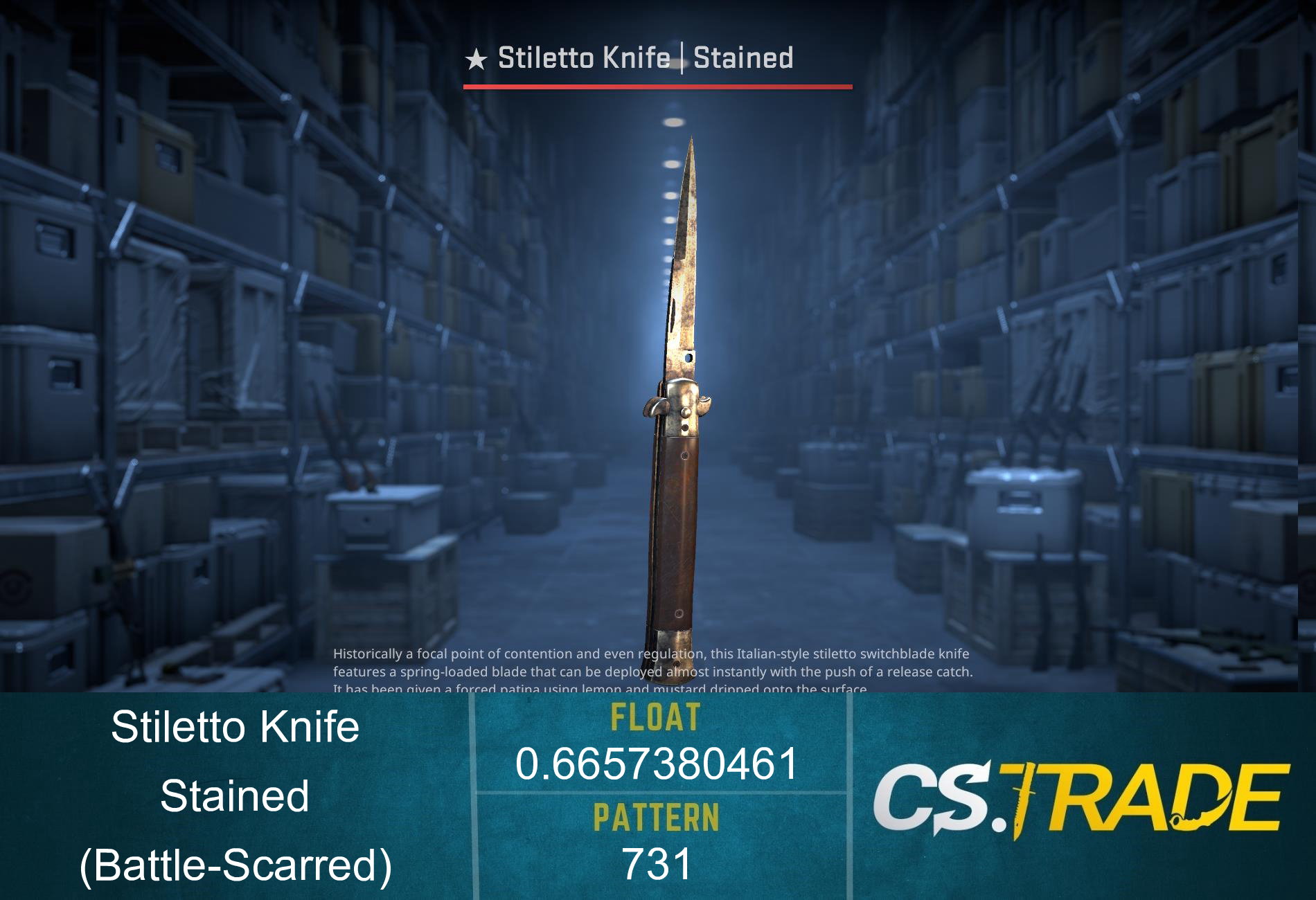 ★ Stiletto Knife | Stained (Battle-Scarred) Screenshot