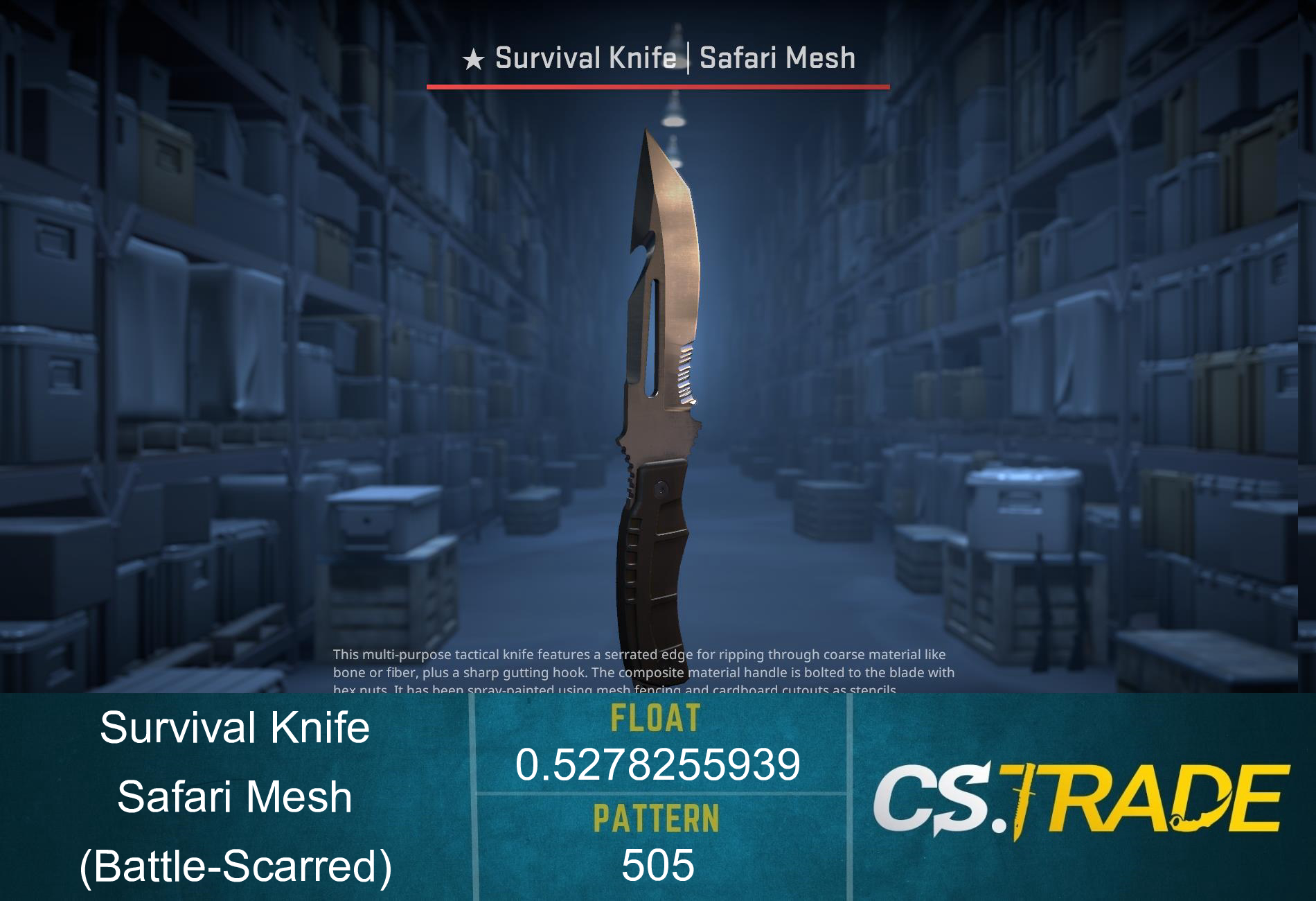 ★ Survival Knife | Safari Mesh (Battle-Scarred) Screenshot