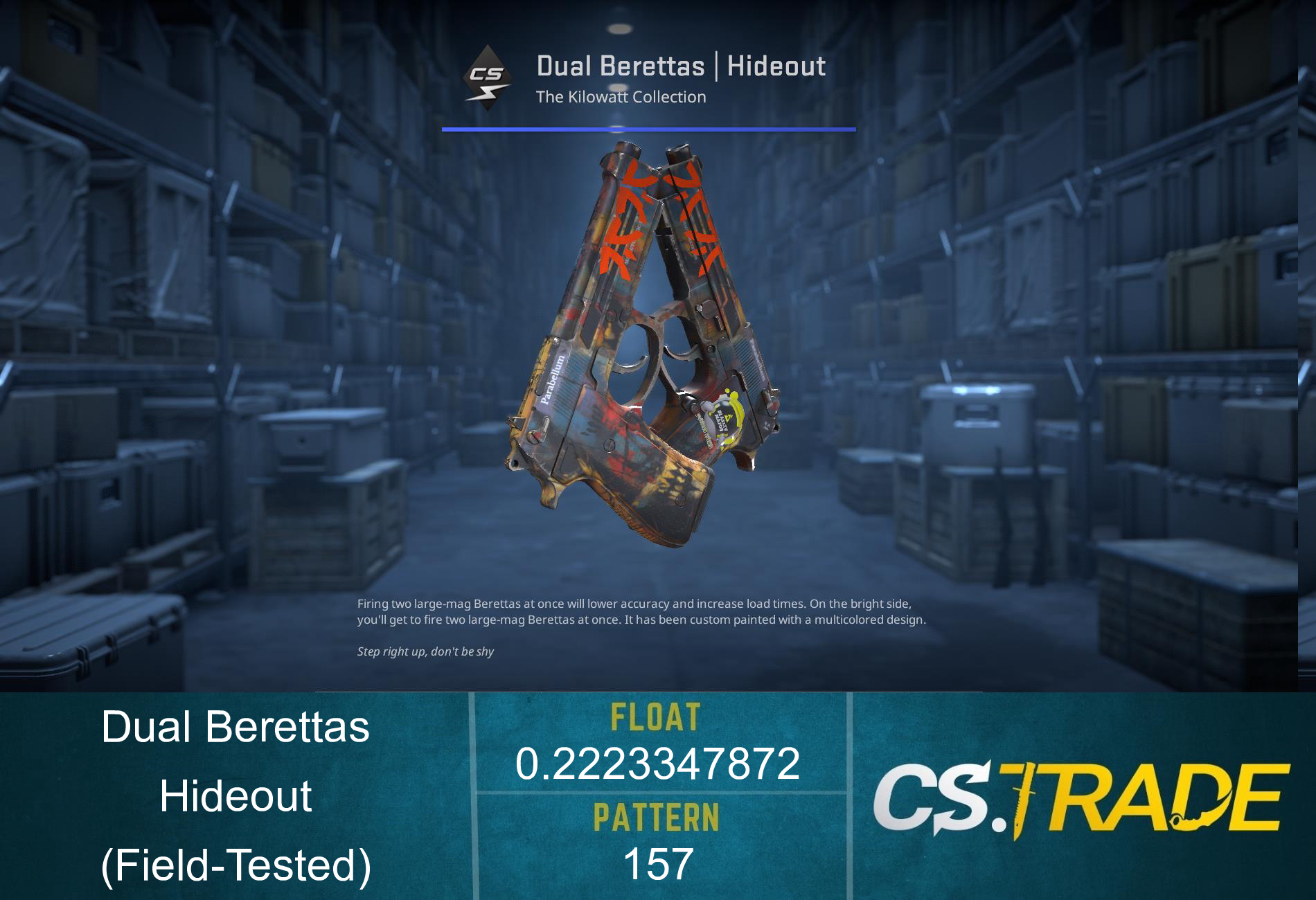 Dual Berettas | Hideout (Factory New) Screenshot