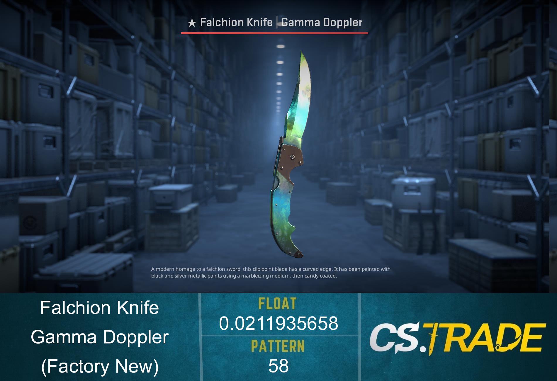 ★ Falchion Knife | Gamma Doppler Phase 4 (Factory New) Screenshot