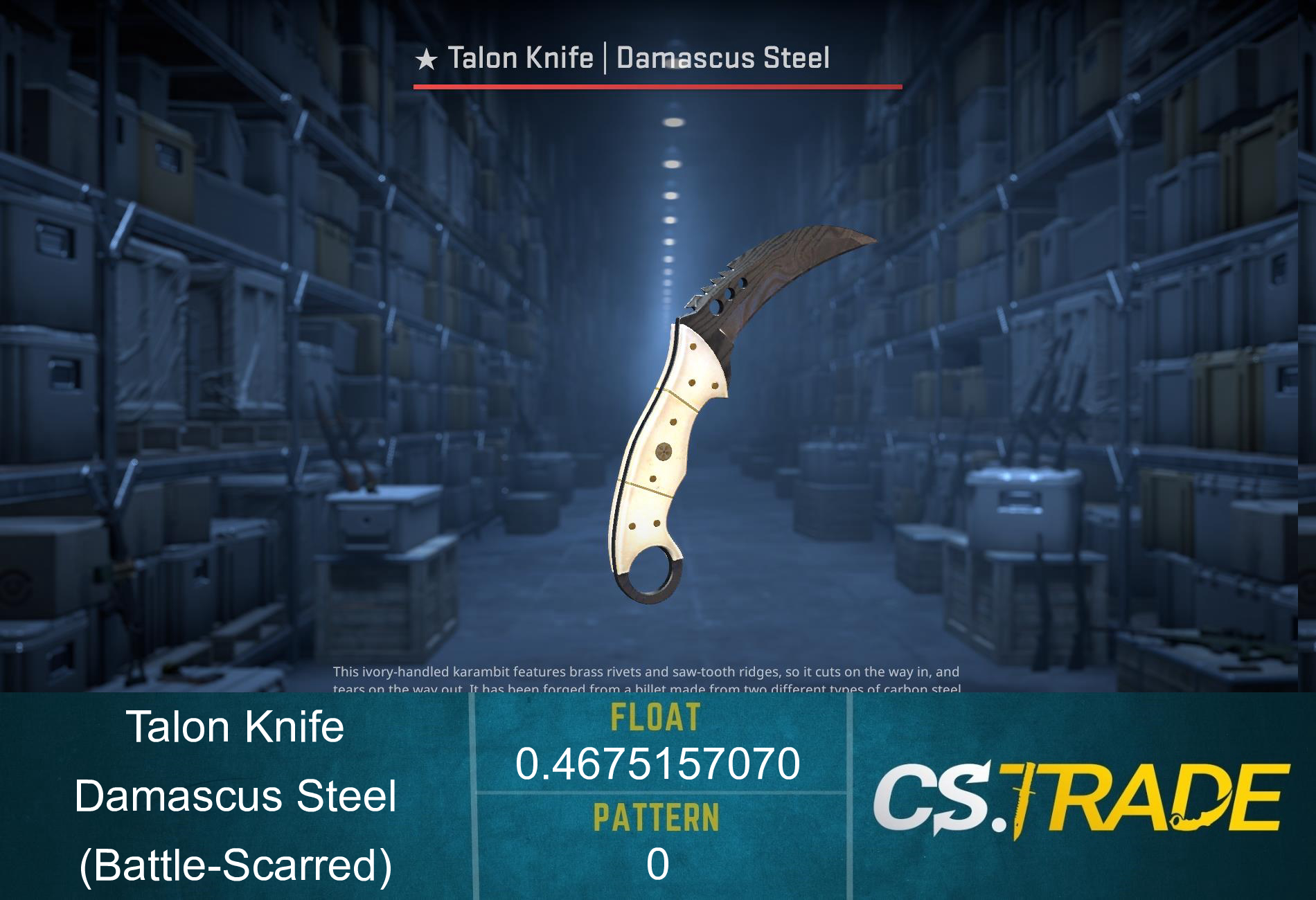 ★ Talon Knife | Damascus Steel (Battle-Scarred) Screenshot