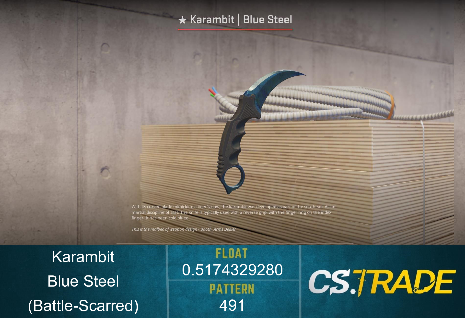 ★ Karambit | Blue Steel (Battle-Scarred) Screenshot