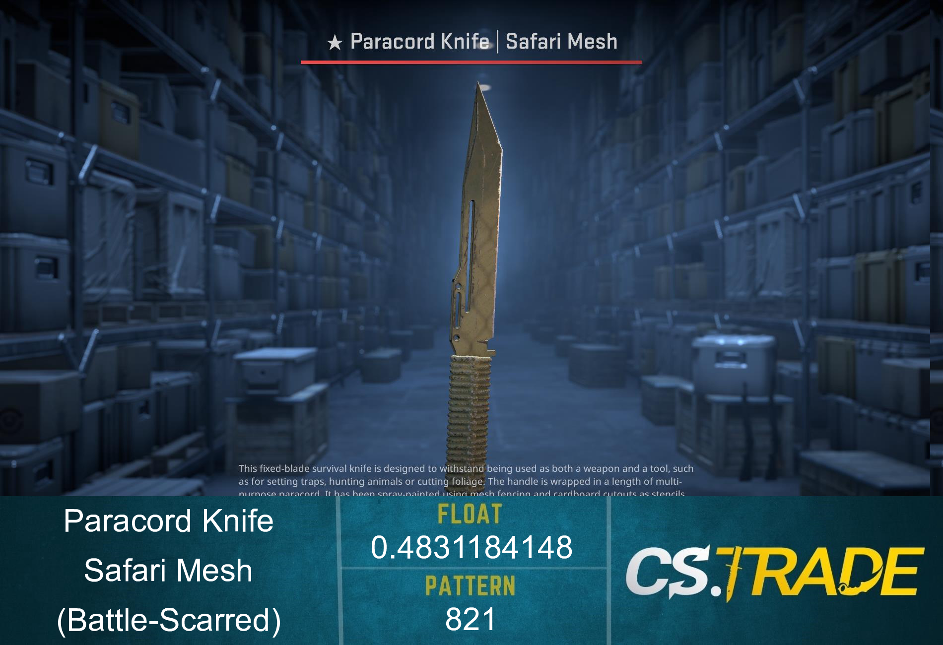 ★ StatTrak™ Paracord Knife | Safari Mesh (Battle-Scarred) Screenshot