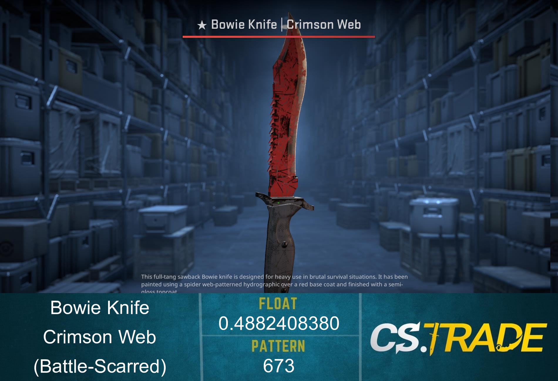 ★ Bowie Knife | Crimson Web (Battle-Scarred) Screenshot