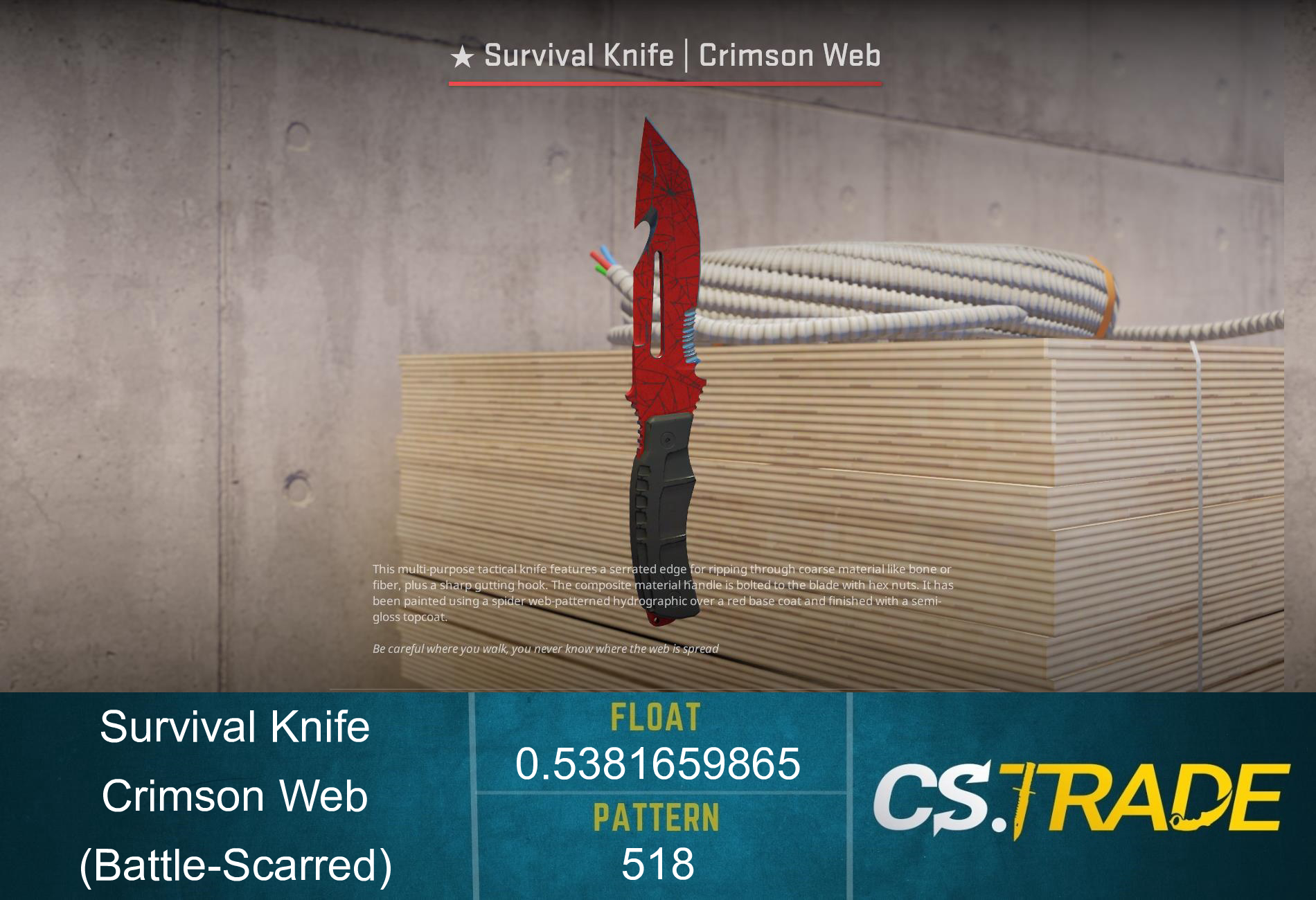 ★ Survival Knife | Crimson Web (Battle-Scarred) Screenshot