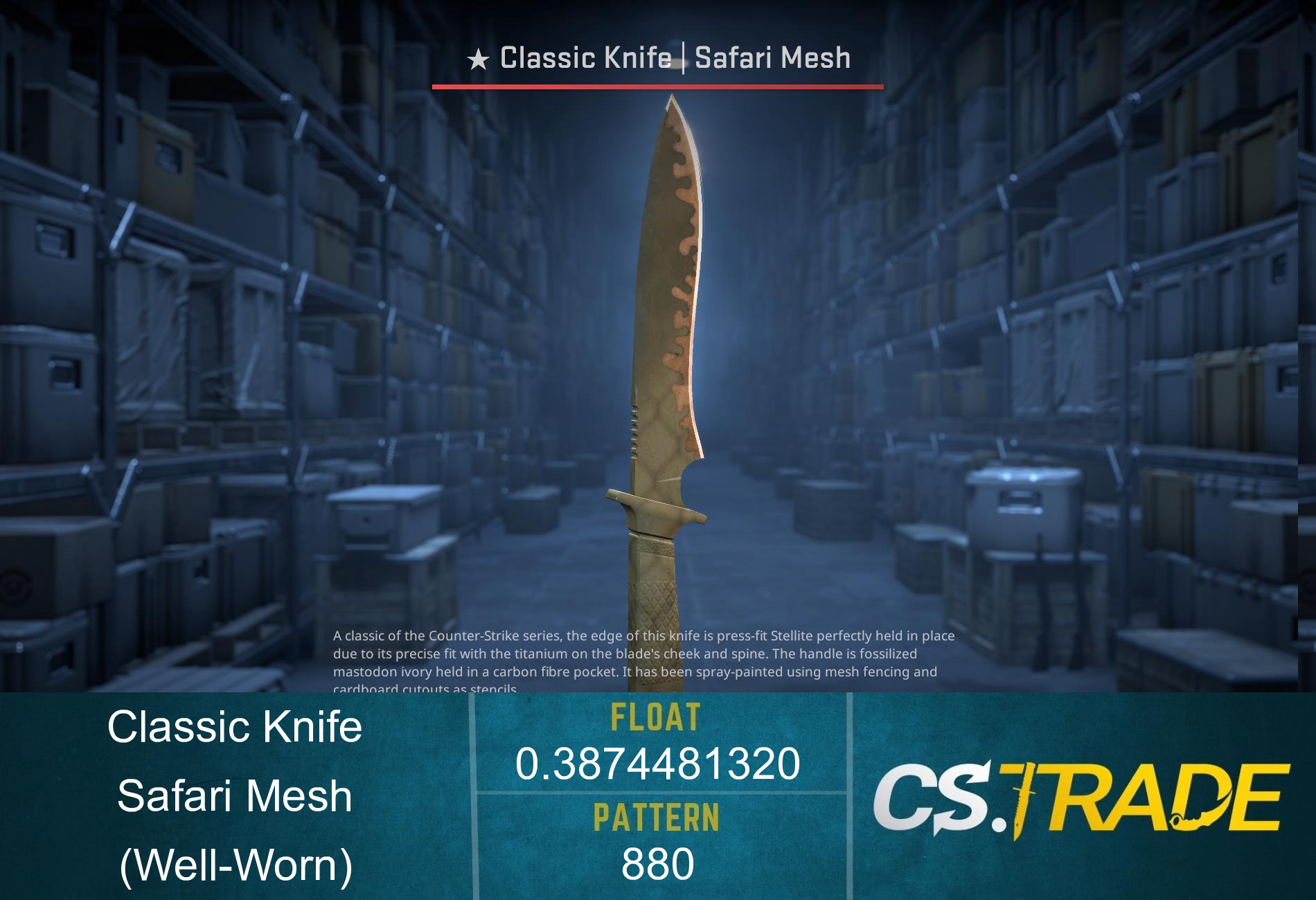★ Classic Knife | Safari Mesh (Well-Worn) Screenshot