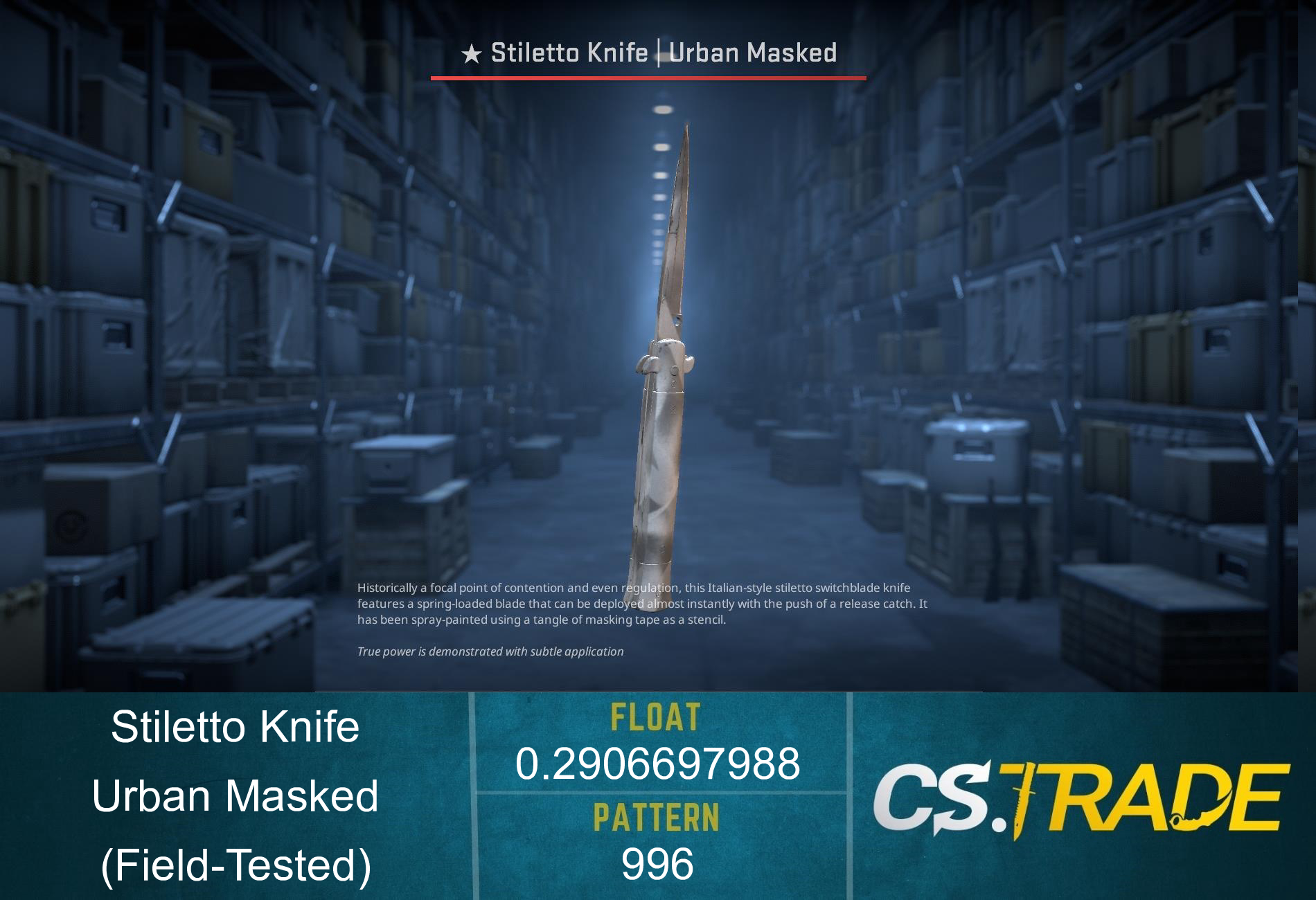 ★ Stiletto Knife | Urban Masked (Factory New) Screenshot