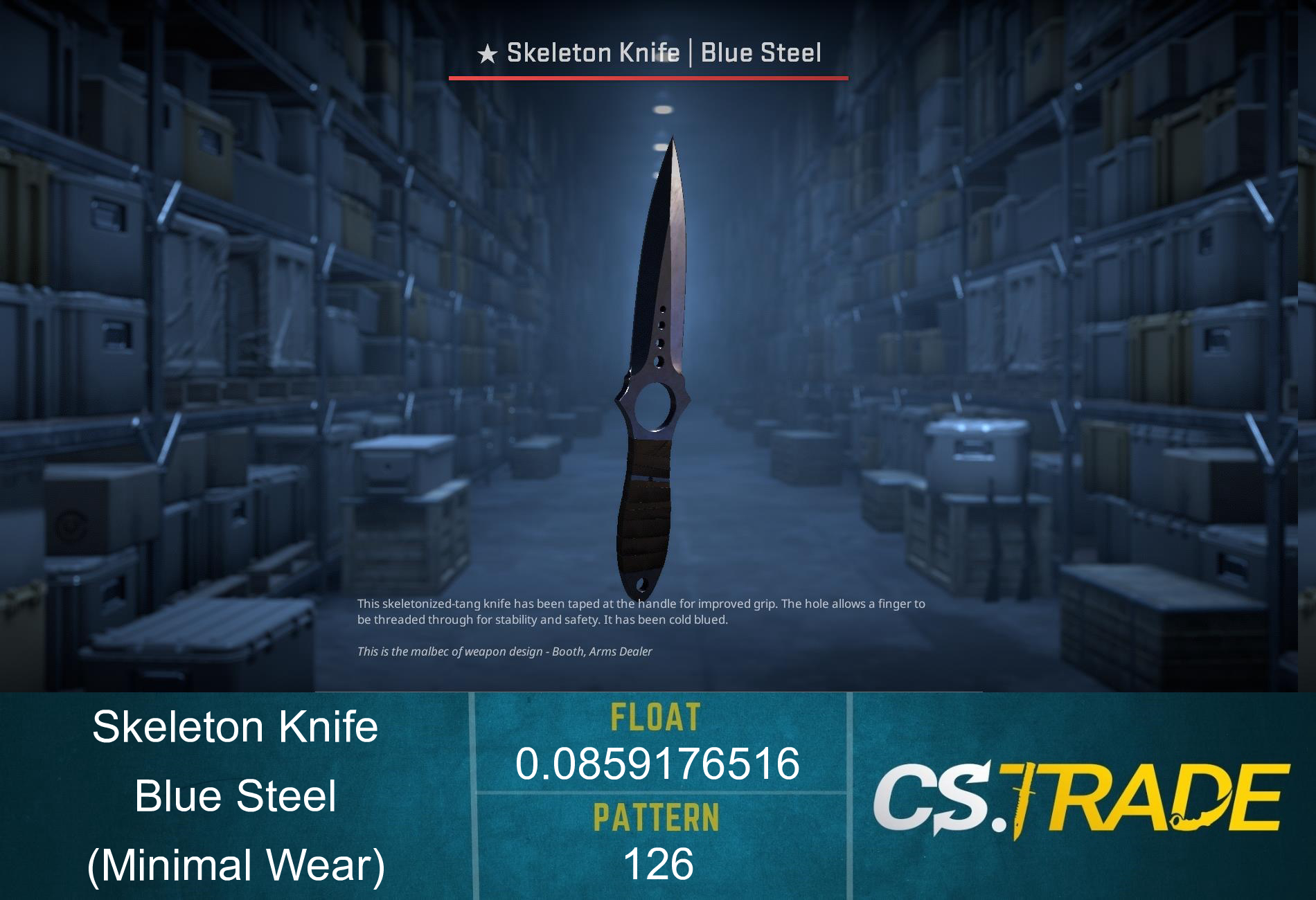 ★ Skeleton Knife | Blue Steel (Factory New) Screenshot