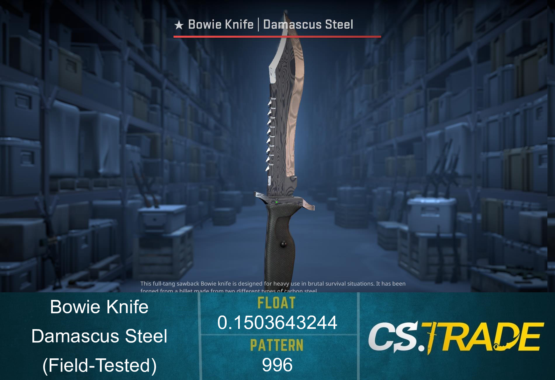 ★ Bowie Knife | Damascus Steel (Field-Tested) Screenshot