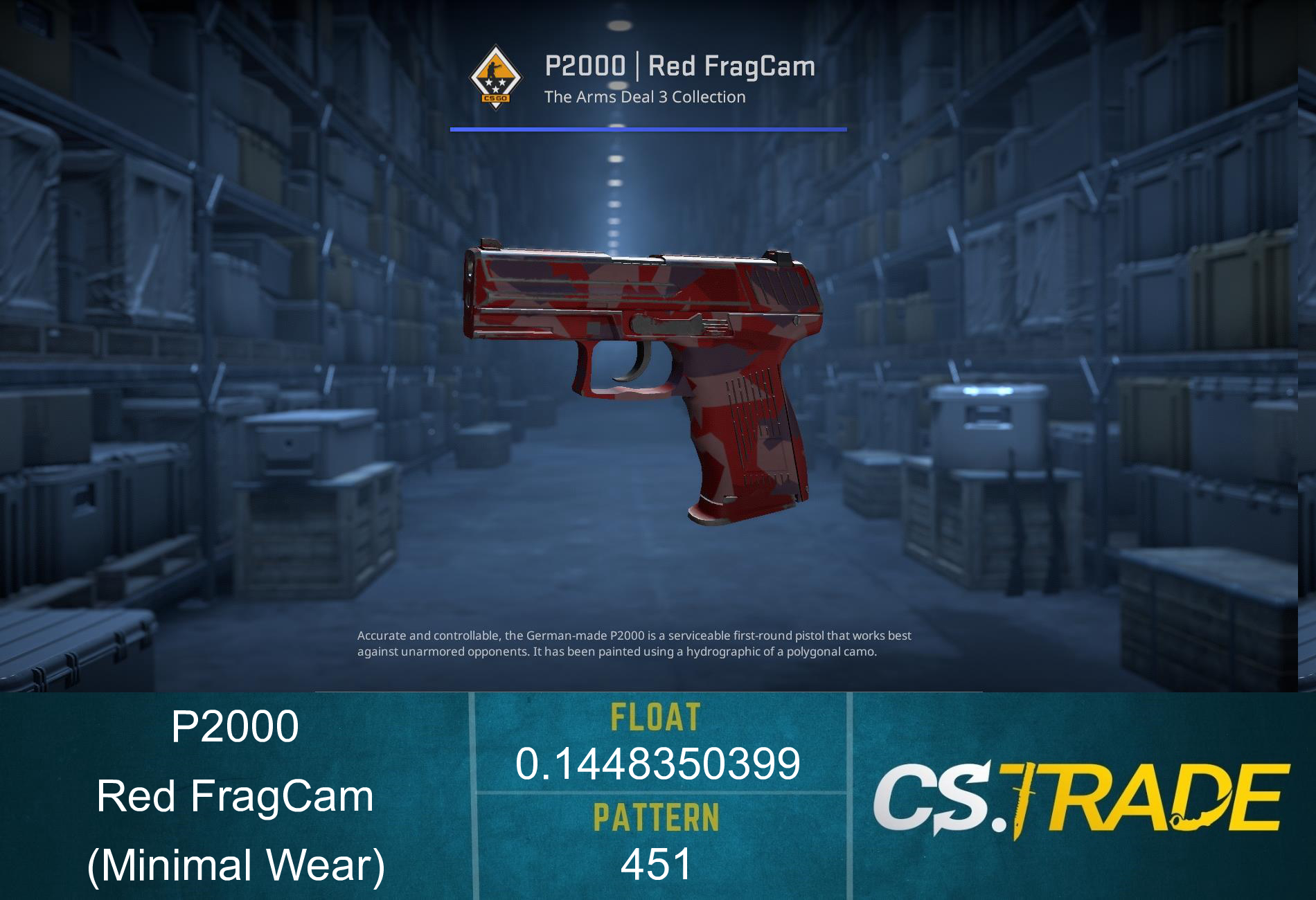 StatTrak™ P2000 | Red FragCam (Factory New) Screenshot