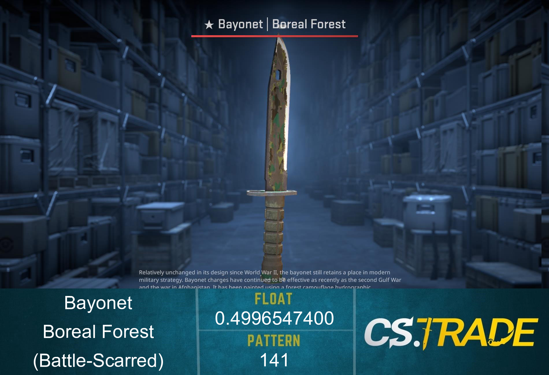 ★ Bayonet | Boreal Forest (Battle-Scarred) Screenshot