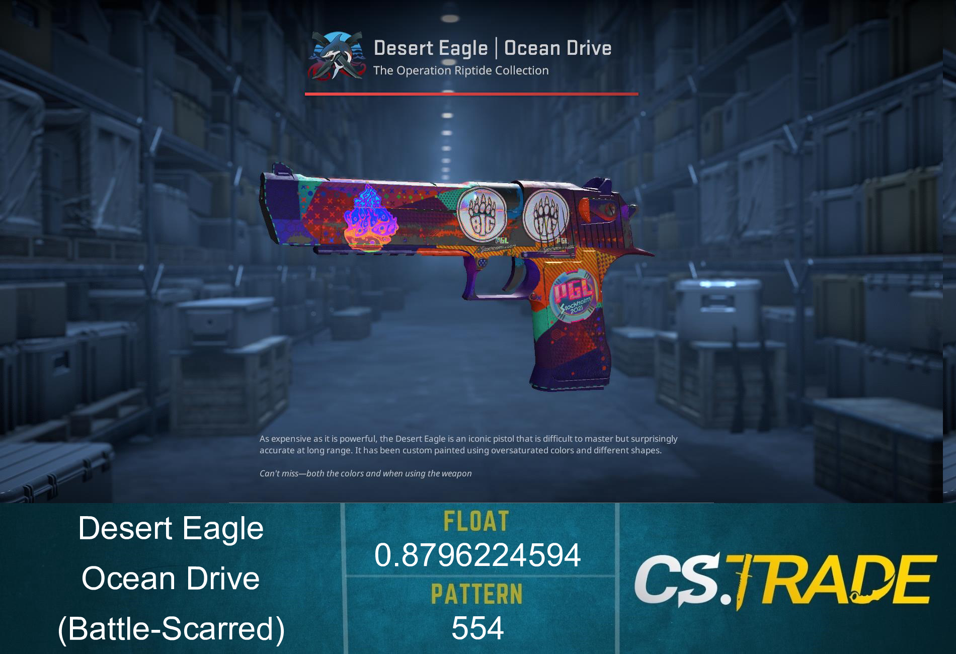 Desert Eagle | Ocean Drive (Battle-Scarred)