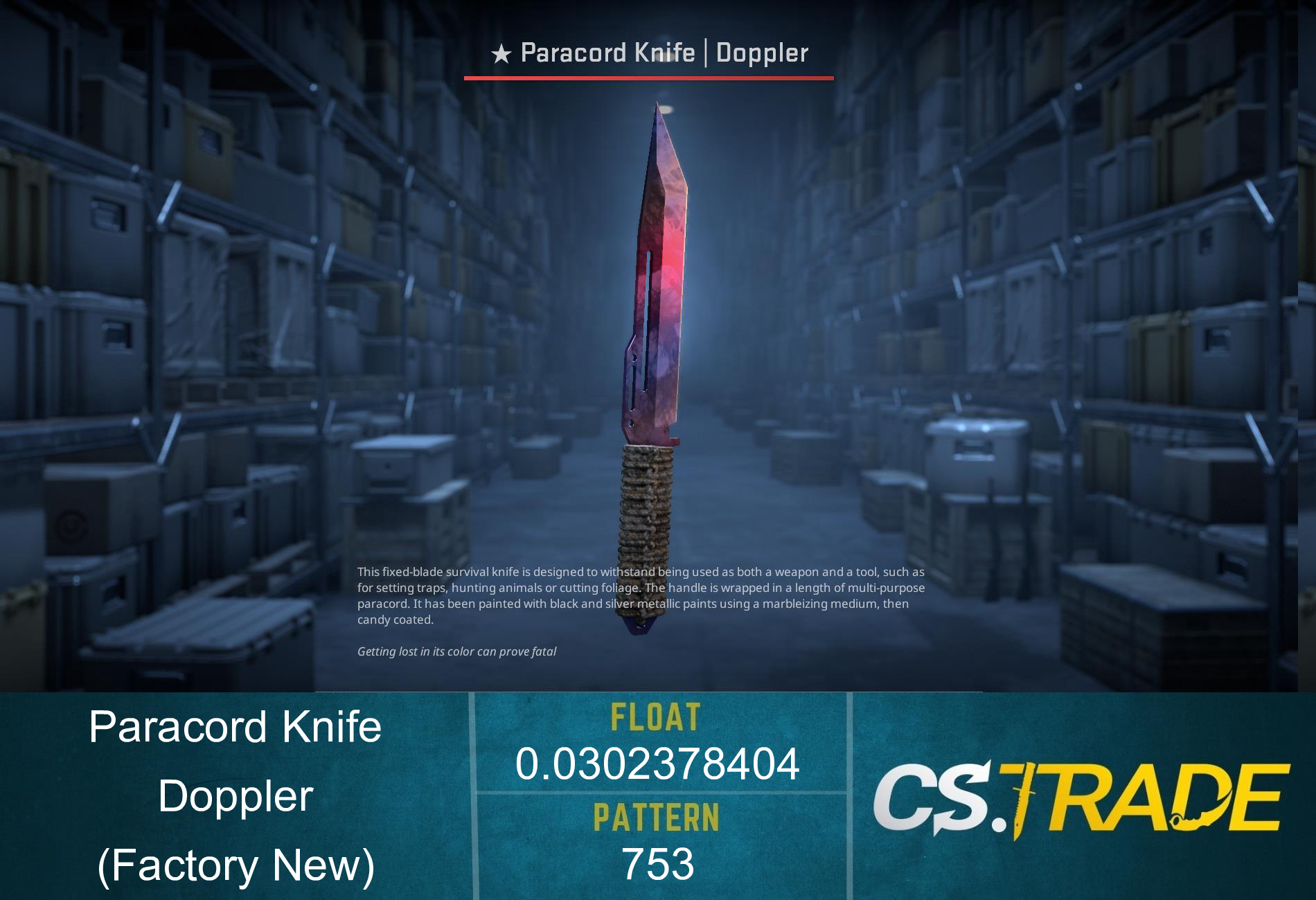 ★ Paracord Knife | Doppler Phase 1 (Factory New) Screenshot