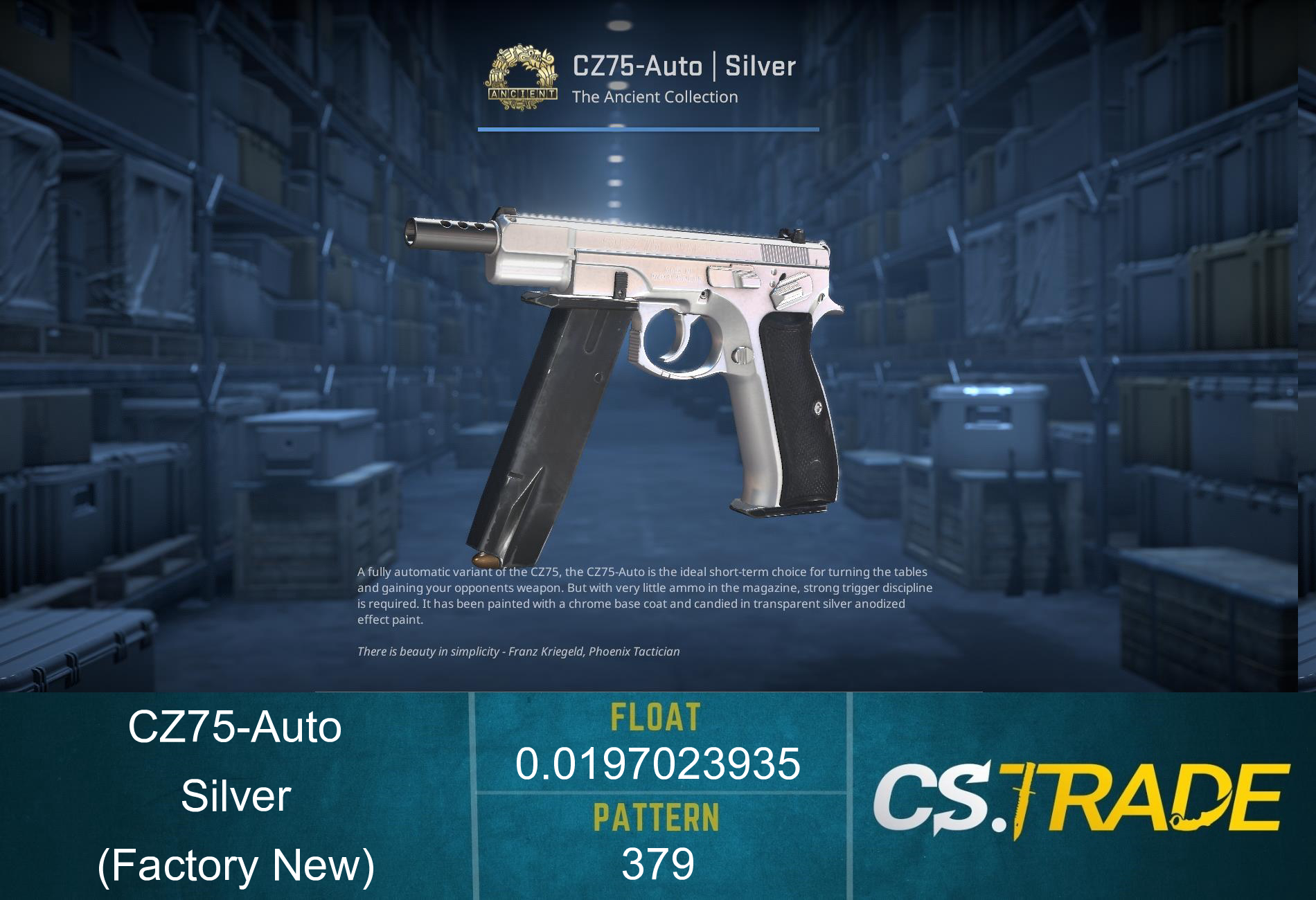 CZ75-Auto | Silver (Factory New) Screenshot