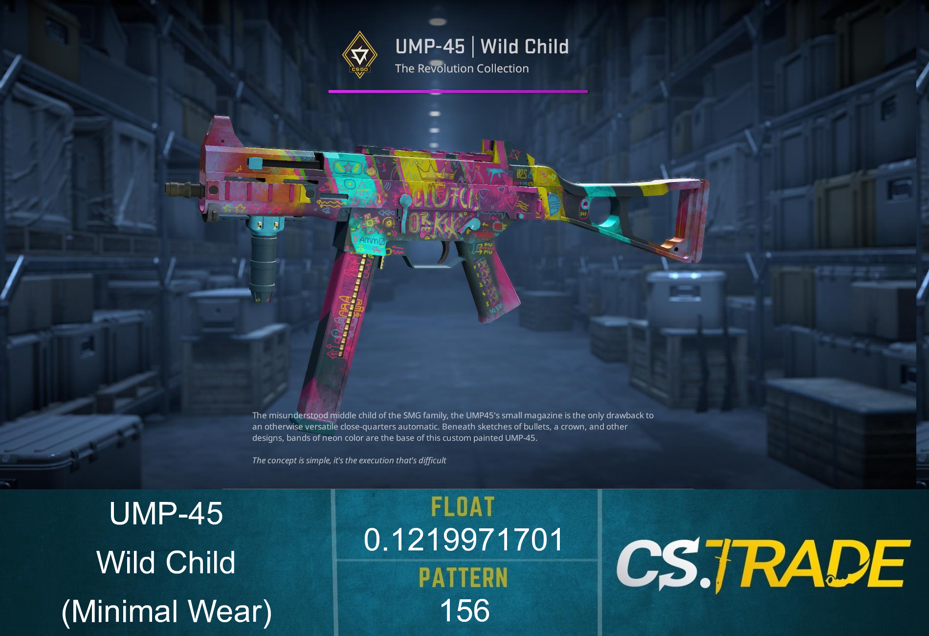 StatTrak™ UMP-45 | Wild Child (Minimal Wear) Screenshot
